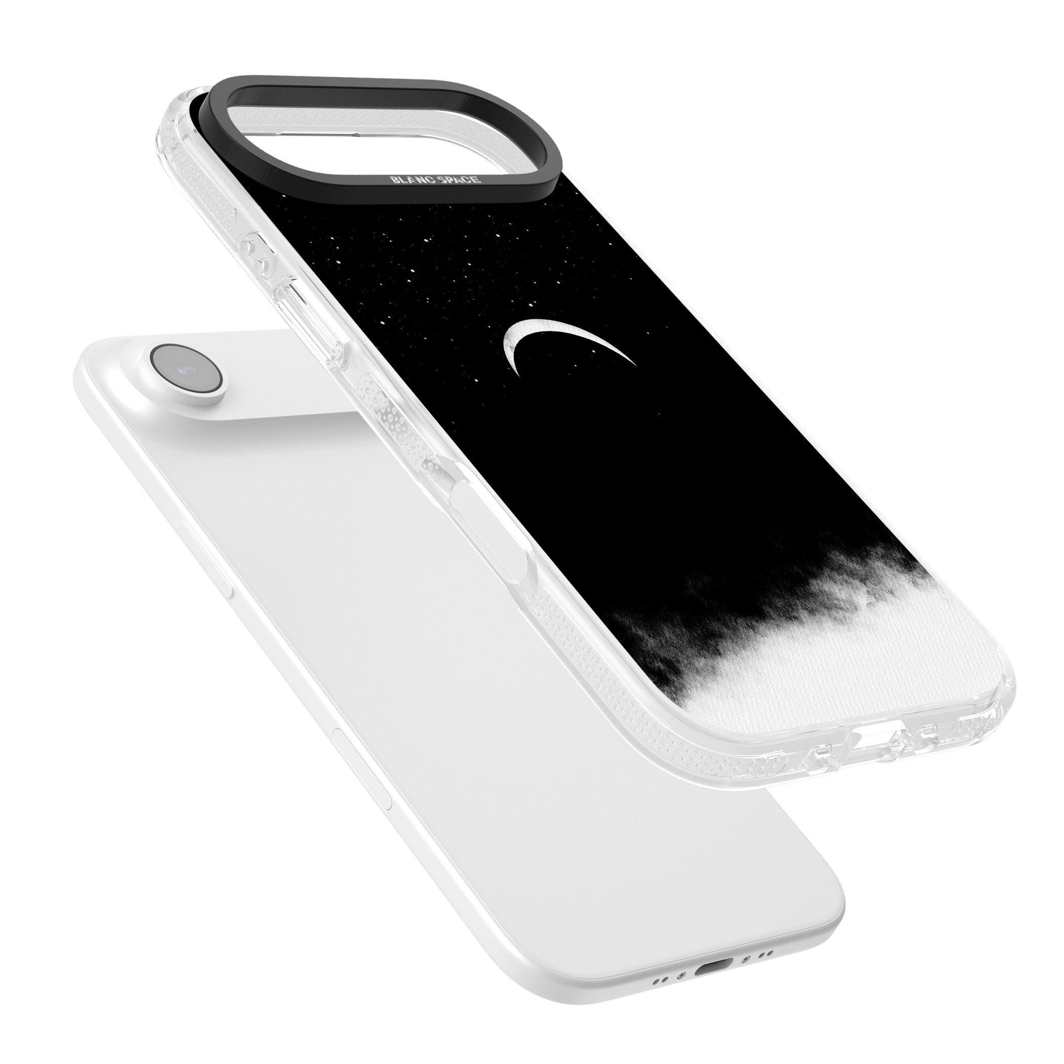 Crescent Moon Night Sky iPhone 17 Air Impact Air Clear Phone Case Colours