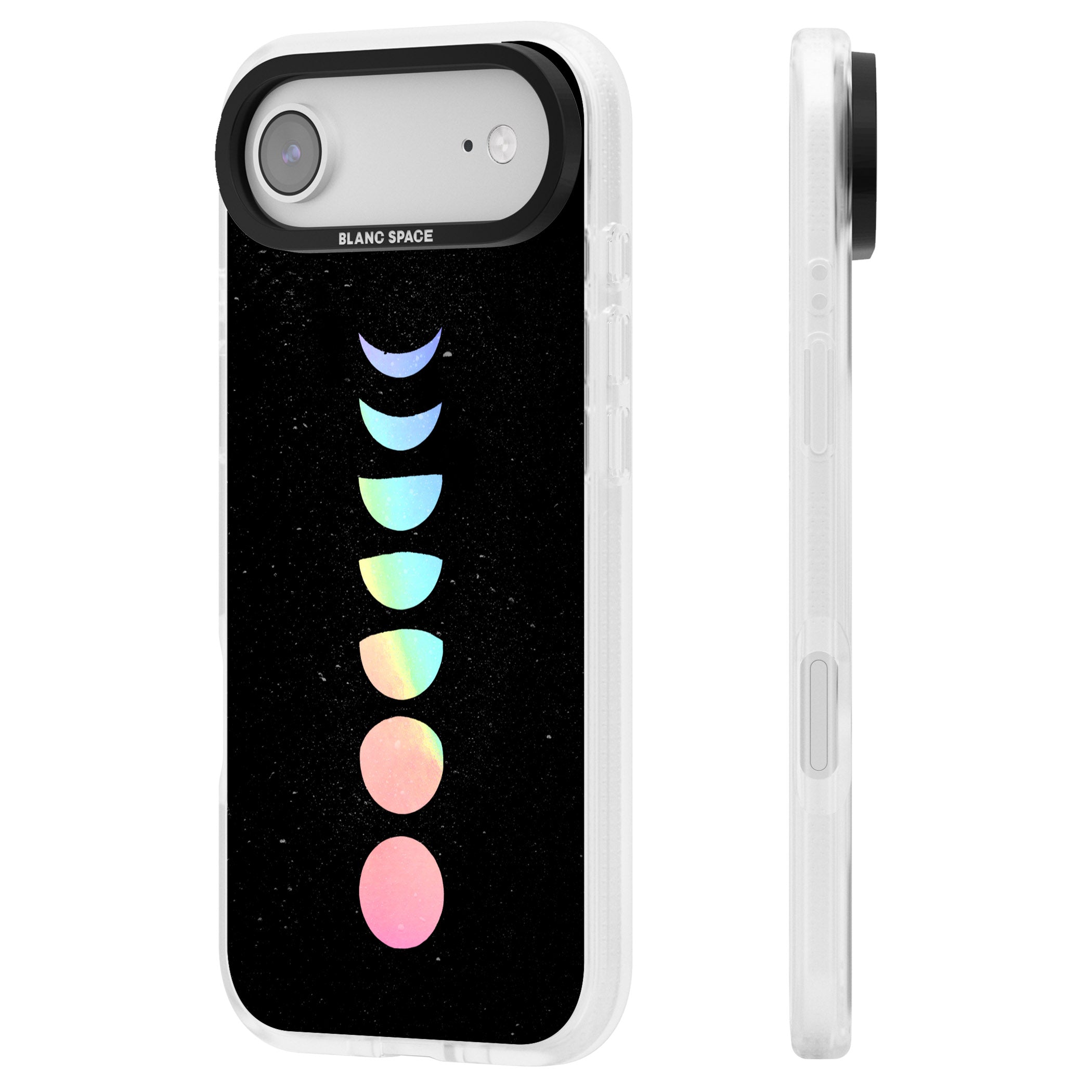 Pastel Moon Phases iPhone 17 Air Impact Air Clear Phone Case Side Profile
