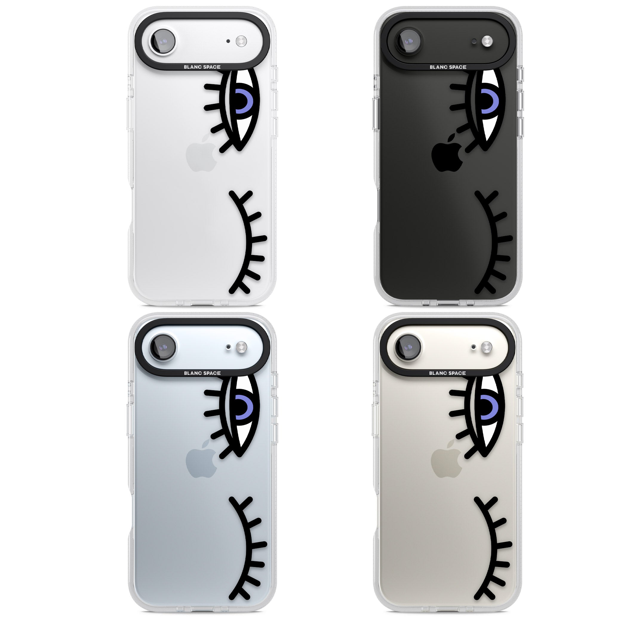 Winking Eyes Transparent Pattern iPhone 17 Air Impact Air Clear Phone Case APT Impact Protection