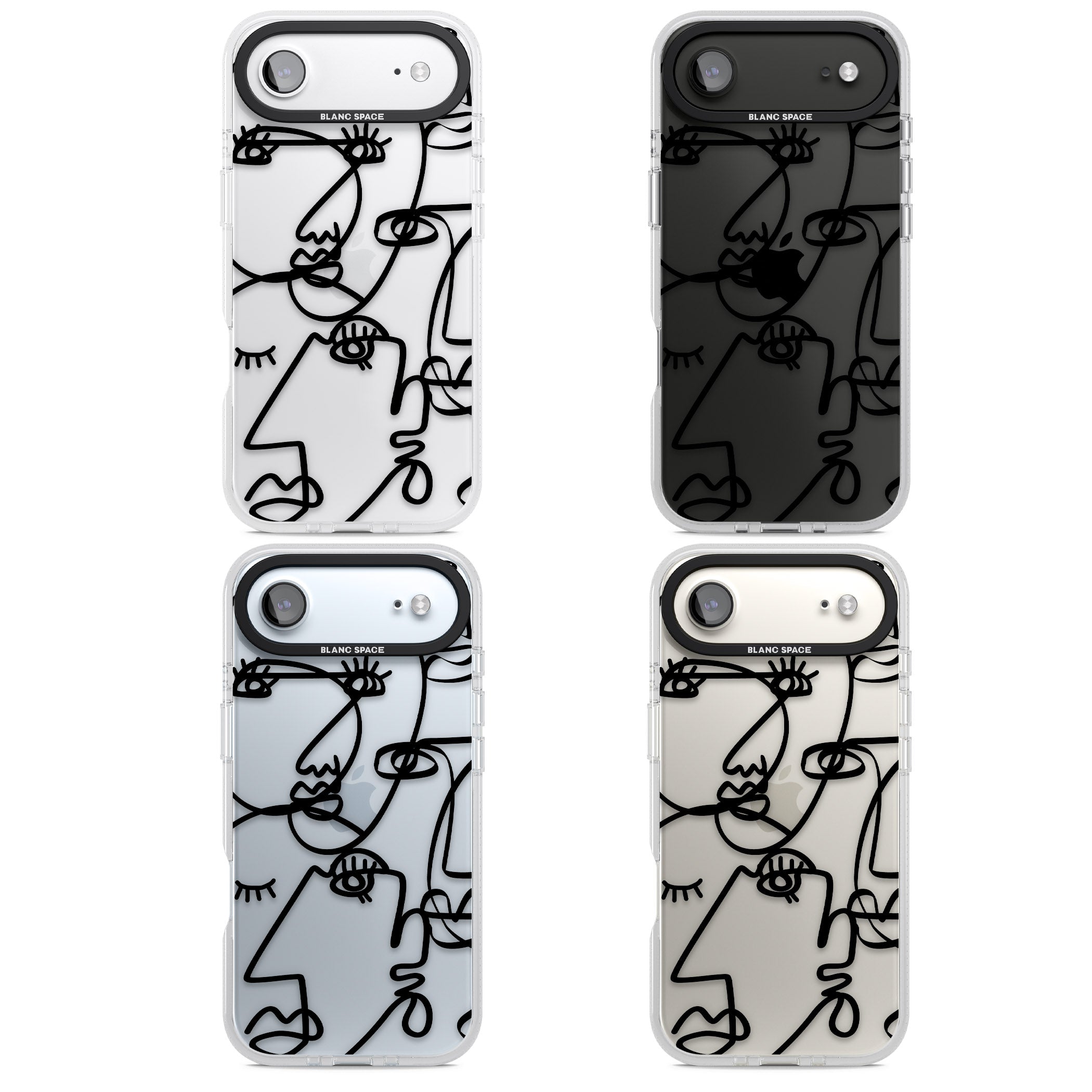 Abstract Line Art Black Clear iPhone 17 Air Impact Air Clear Phone Case APT Impact Protection