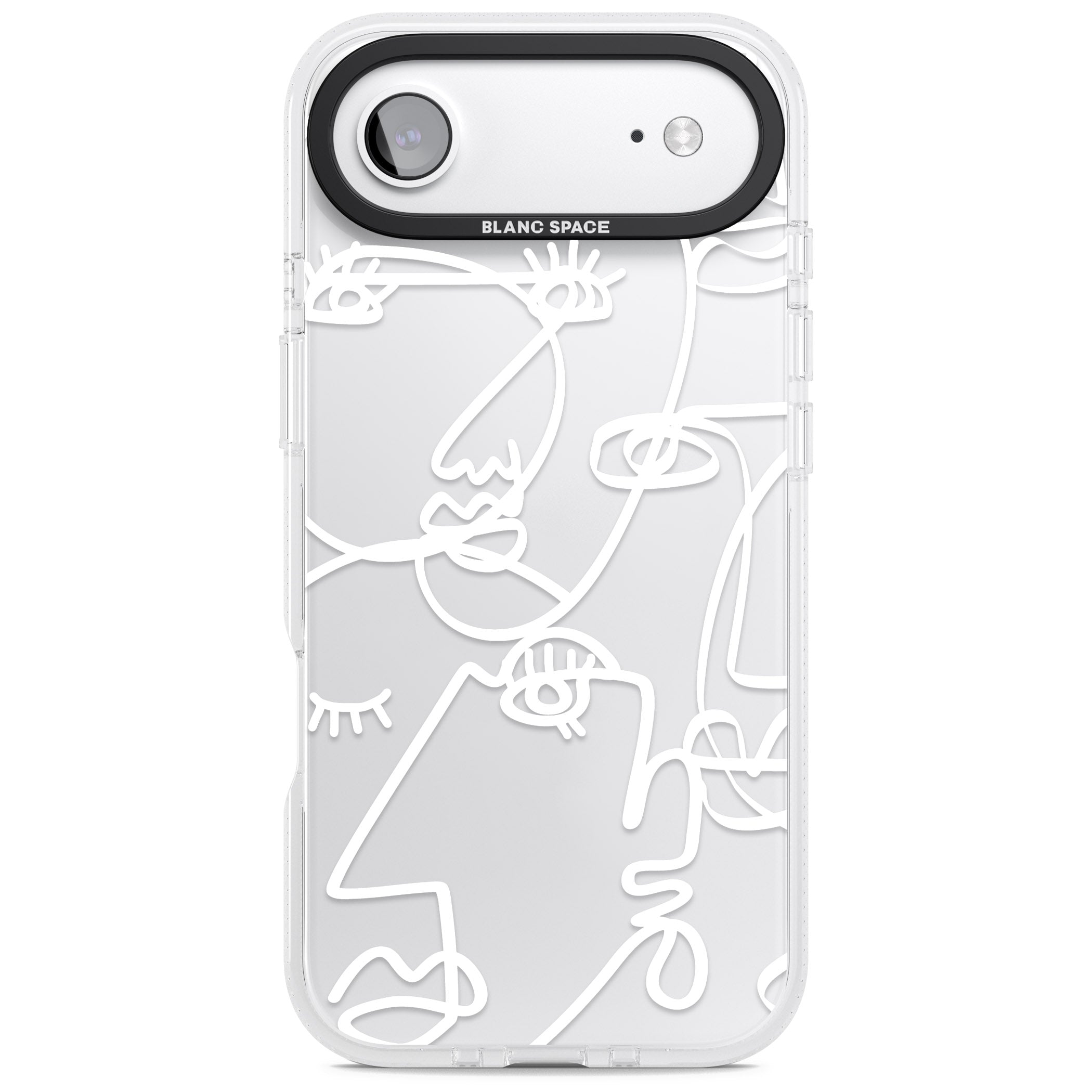 Abstract Line Art White Clear iPhone 17 Air Impact Air Clear Phone Case