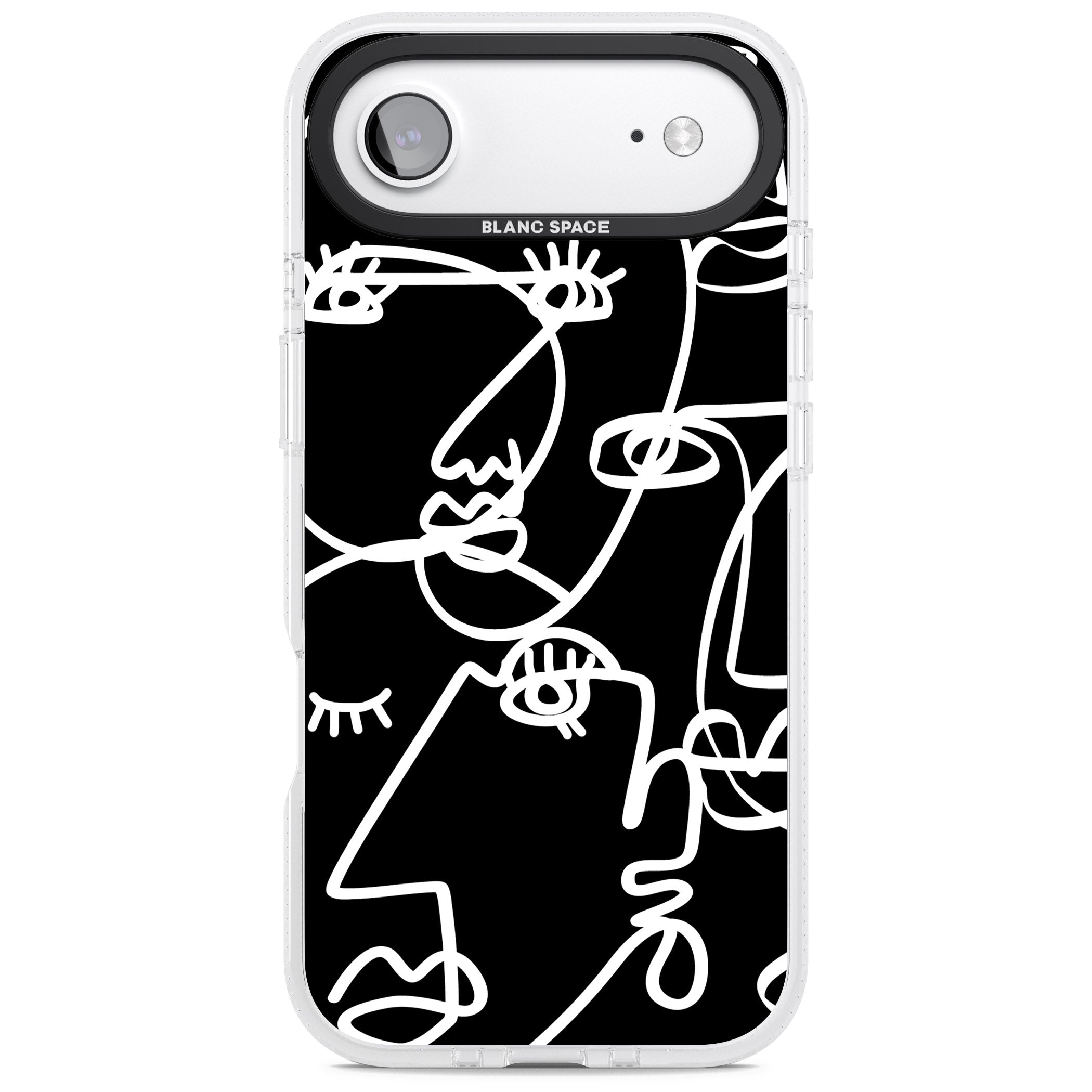 Abstract Line Art White Black iPhone 17 Air Impact Air Clear Phone Case