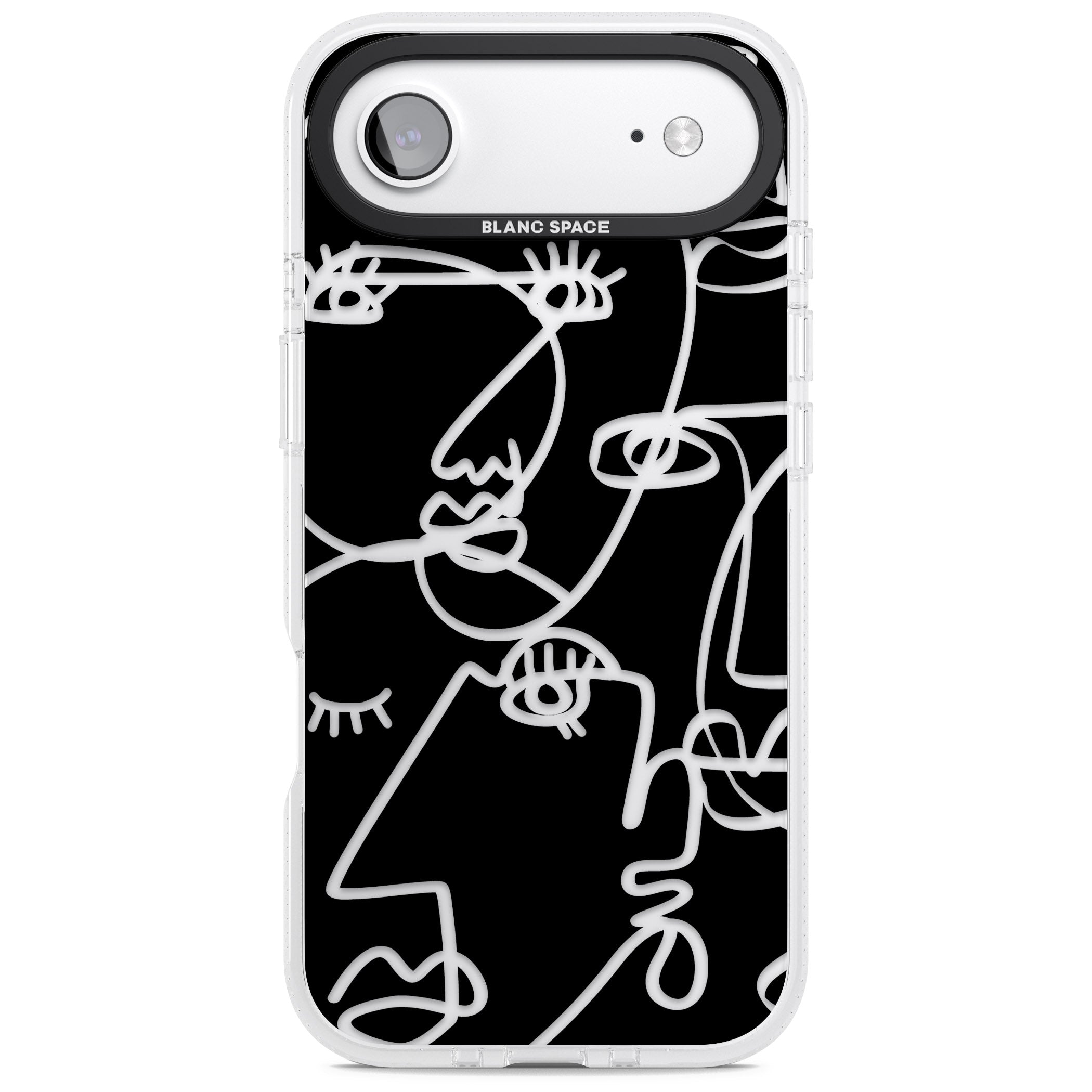Abstract Line Art Clear Black iPhone 17 Air Impact Air Clear Phone Case