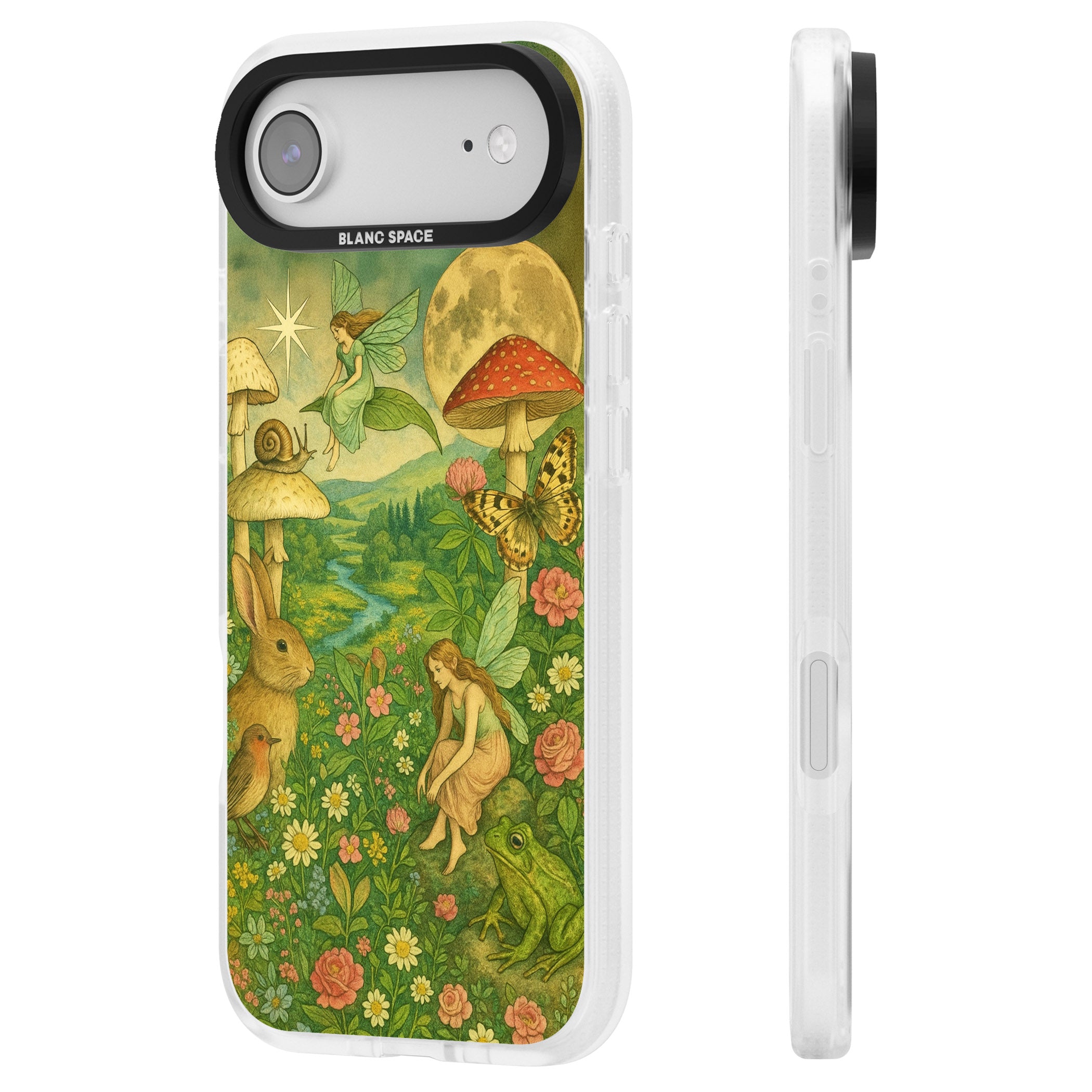 Fairies & Flowers iPhone 17 Air Impact Air Clear Phone Case Side Profile
