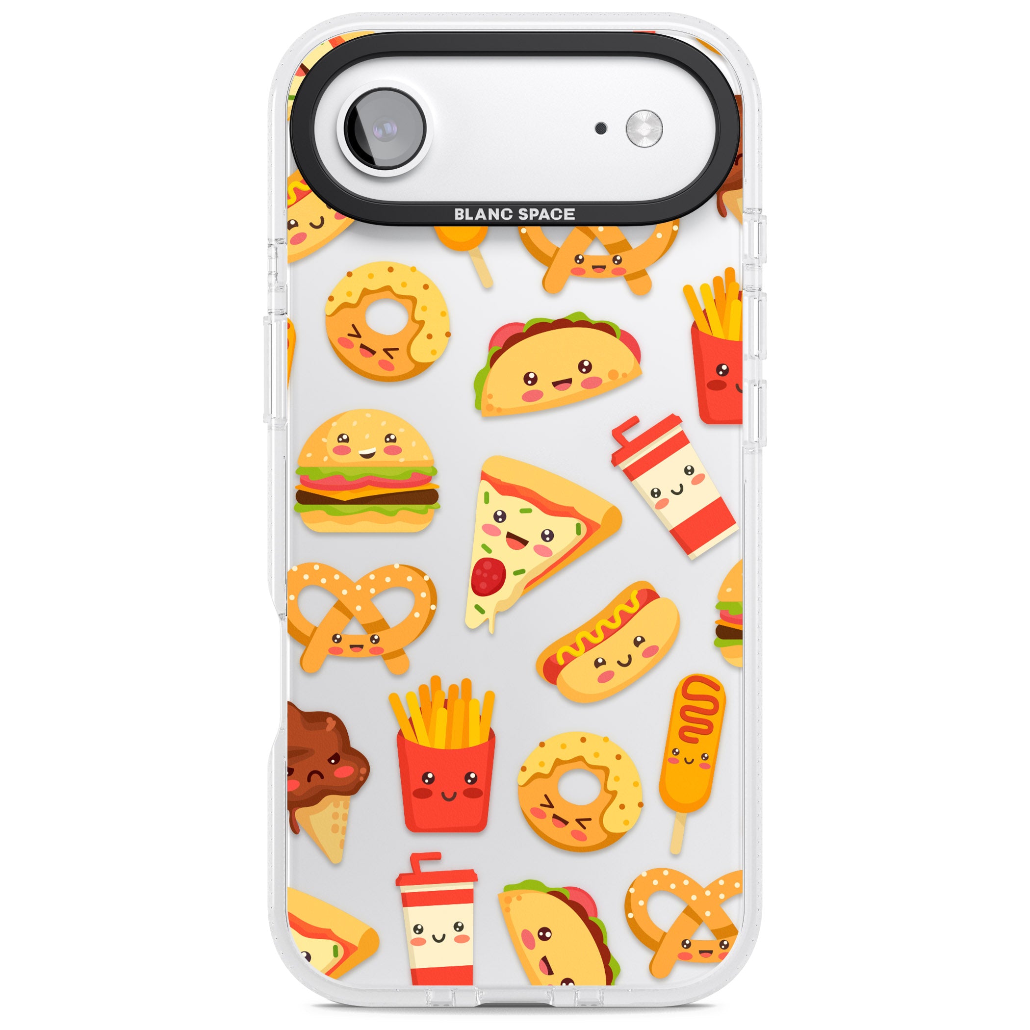 Fast Food Patterns Kawaii Fast Food Mix iPhone 17 Air Impact Air Clear Phone Case