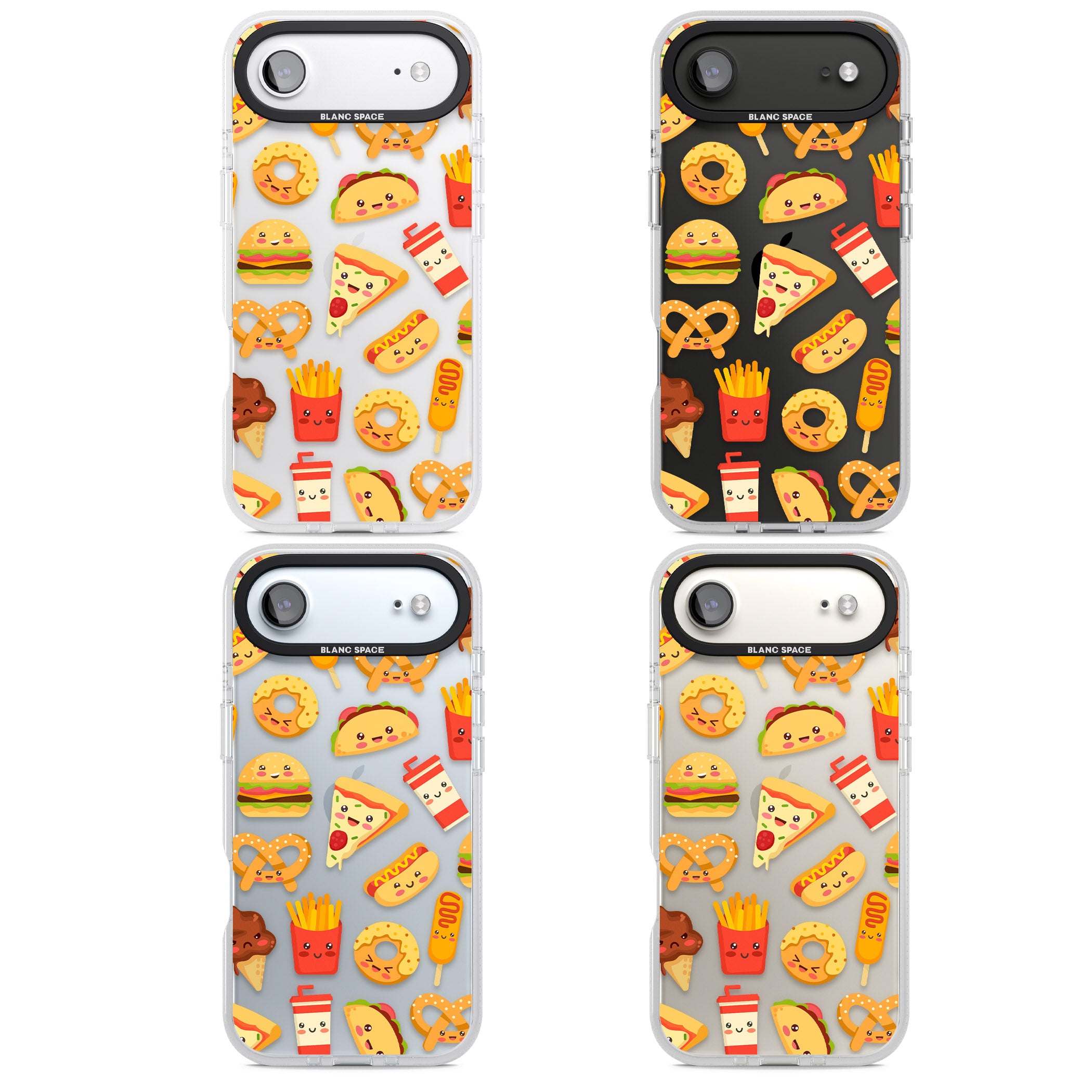 Fast Food Patterns Kawaii Fast Food Mix iPhone 17 Air Impact Air Clear Phone Case APT Impact Protection