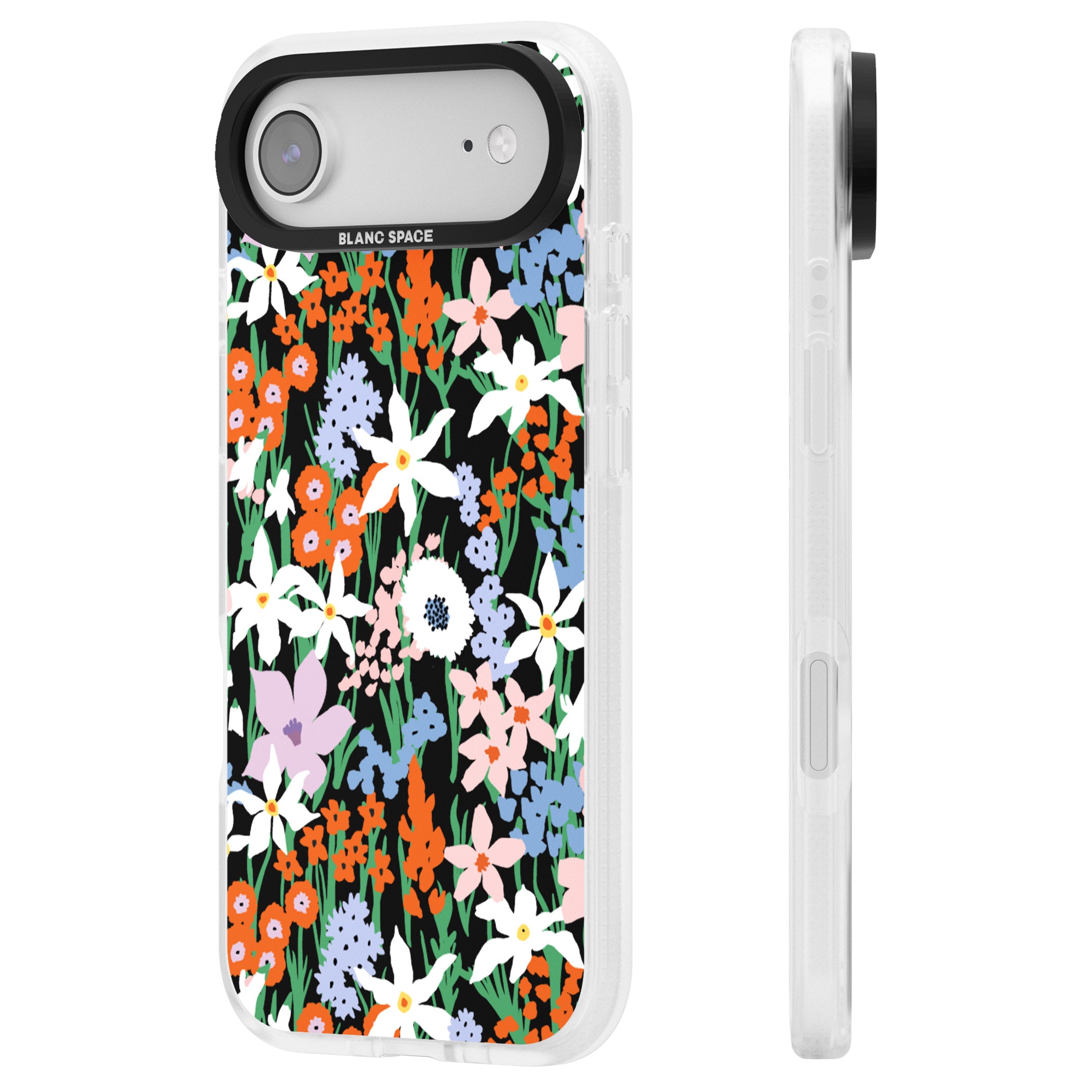 Floral Bloom Meadow Solid iPhone 17 Air Impact Air Clear Phone Case Side Profile