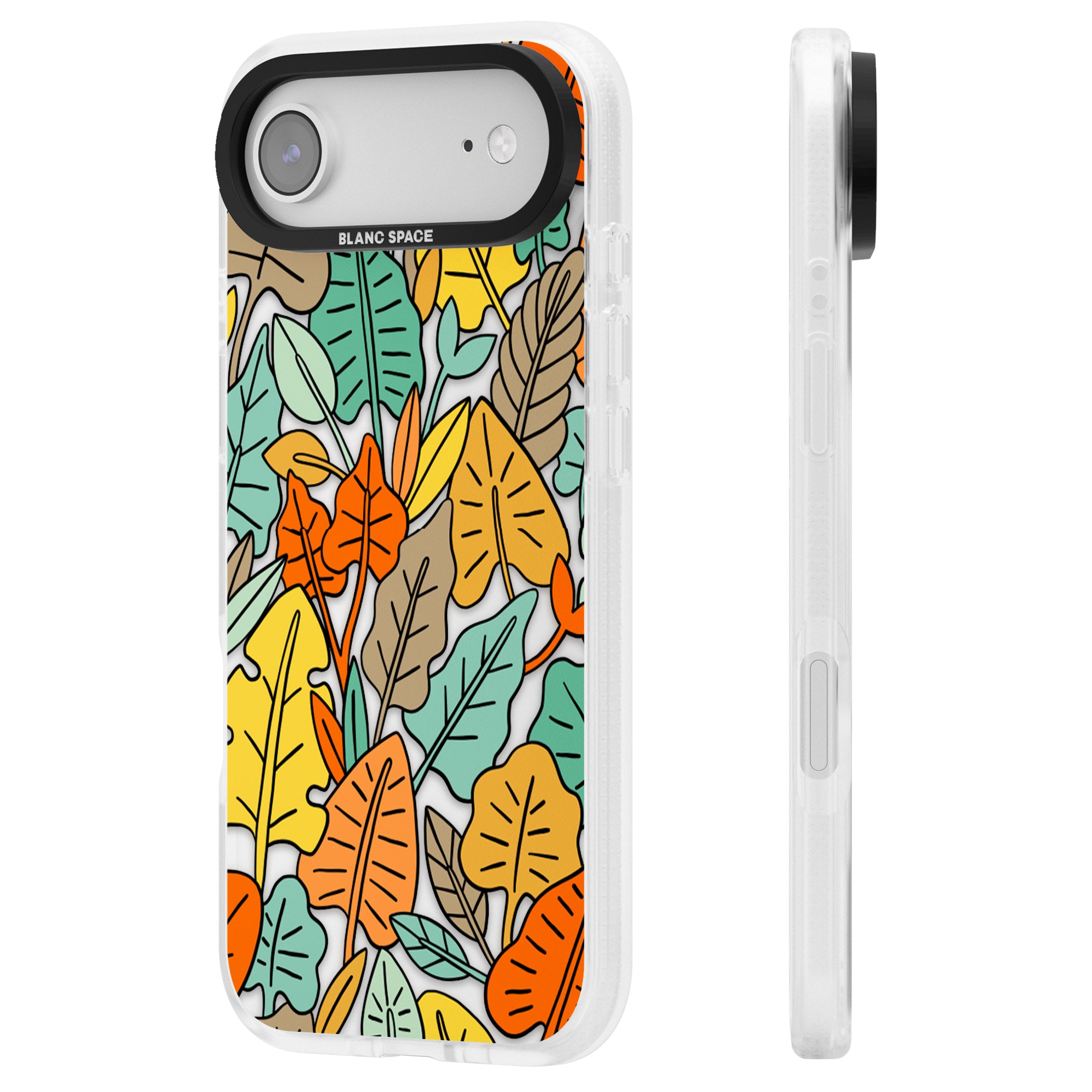 Pastel Toned Autumn Leaves iPhone 17 Air Impact Air Clear Phone Case Side Profile