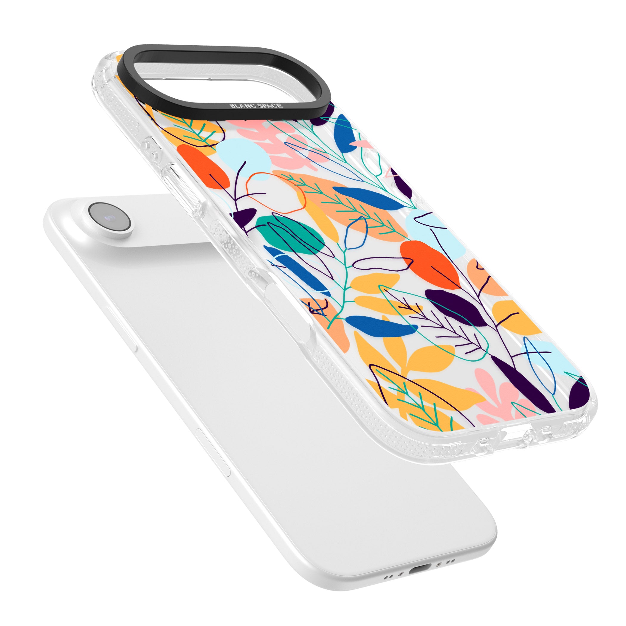 Abstract Line Drawn Leaves iPhone 17 Air Impact Air Clear Phone Case Colours