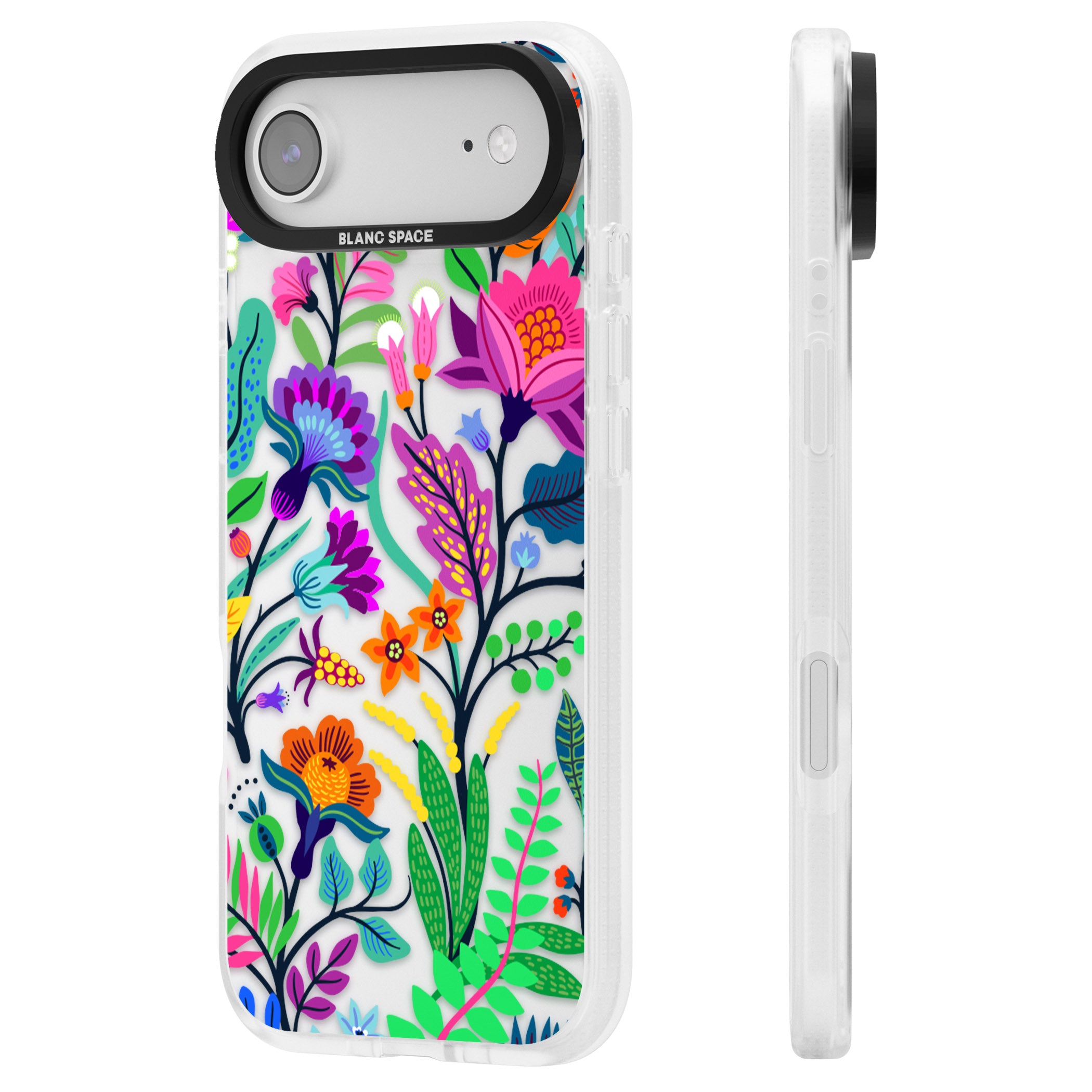 Floral Vibe iPhone 17 Air Impact Air Clear Phone Case Side Profile