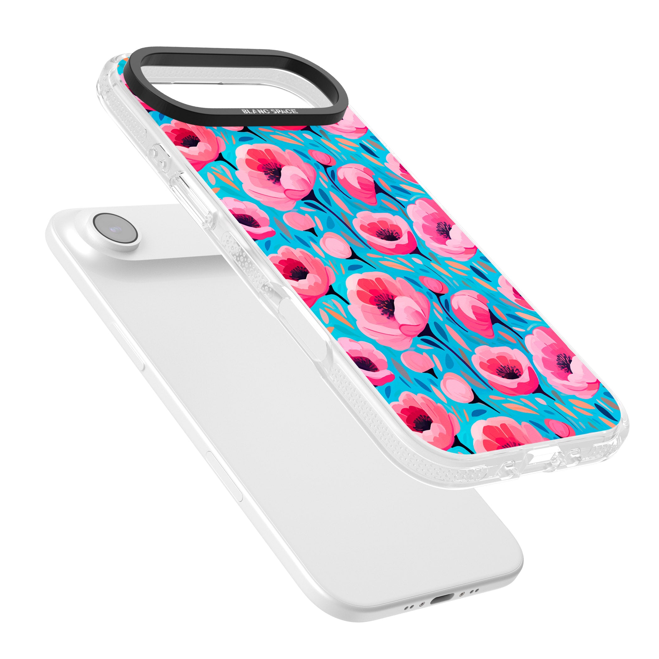Tropical Pink Poppies iPhone 17 Air Impact Air Clear Phone Case Colours