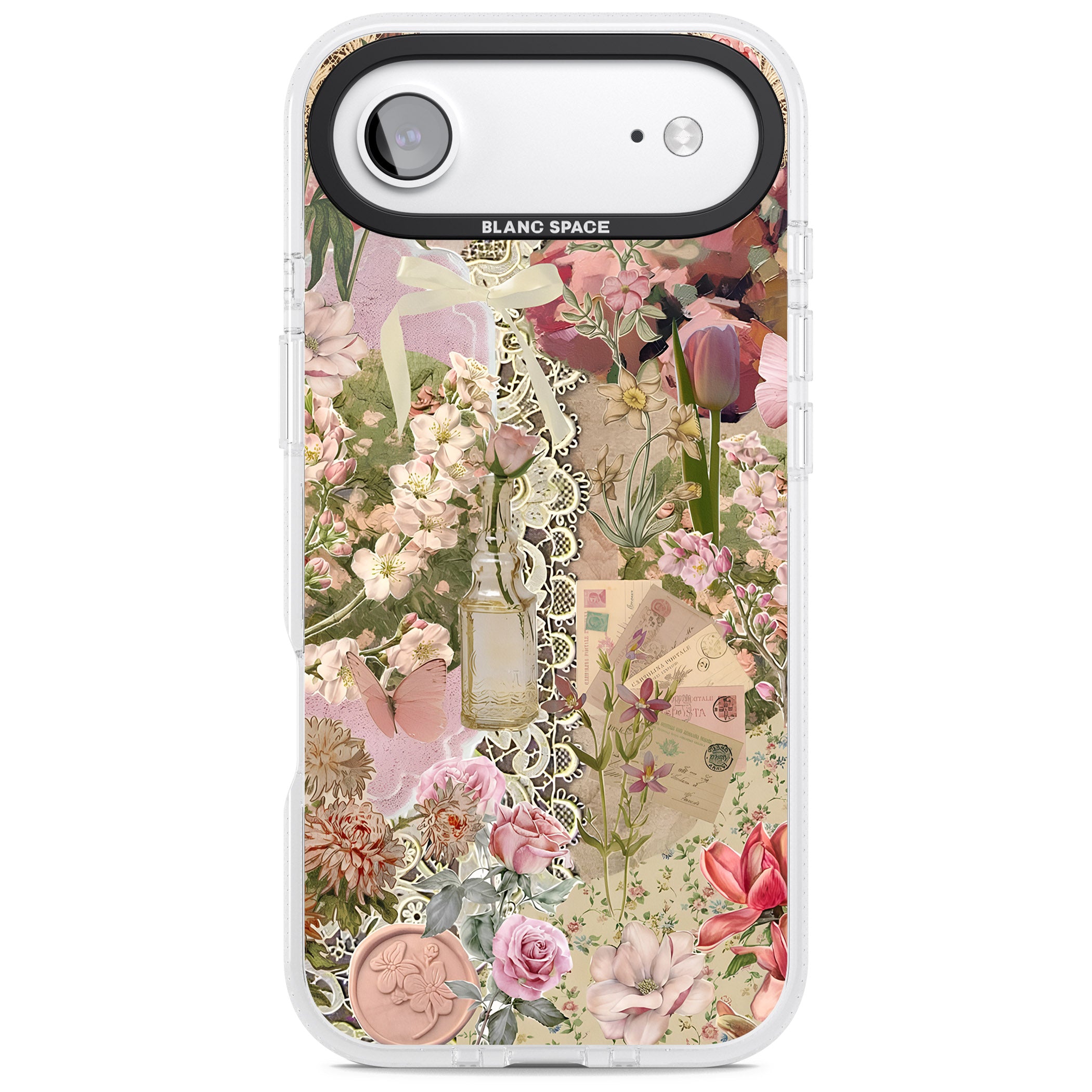 Soft Pink Flower Collage iPhone 17 Air Impact Air Clear Phone Case
