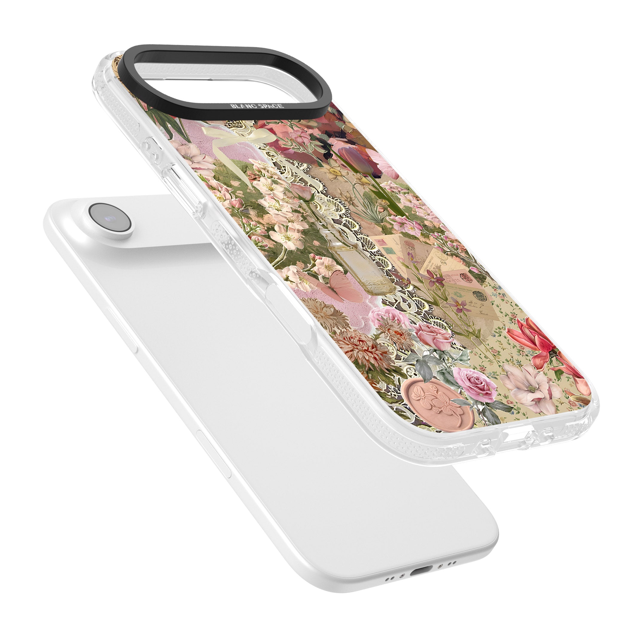 Soft Pink Flower Collage iPhone 17 Air Impact Air Clear Phone Case Colours