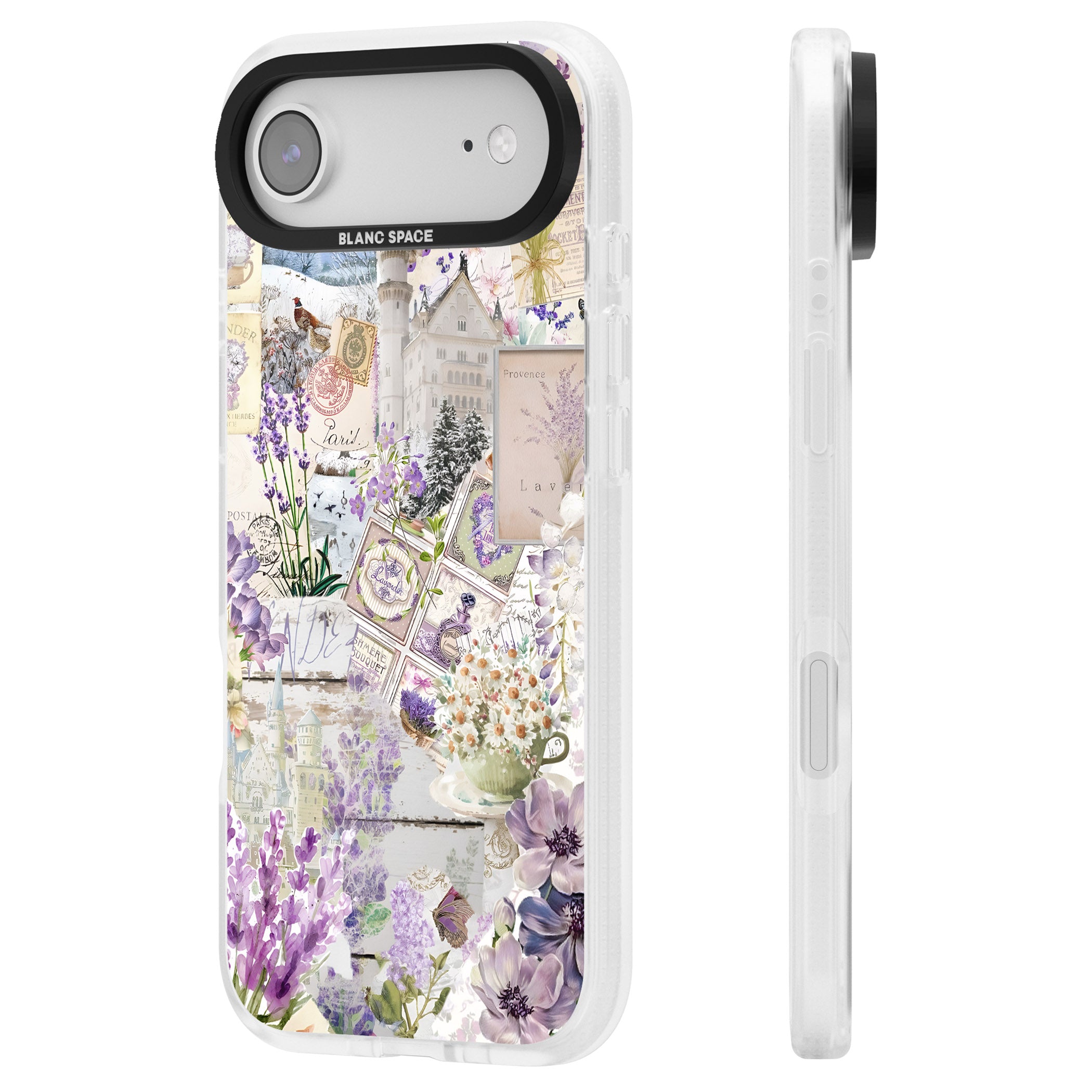 Soft Lavender Collage iPhone 17 Air Impact Air Clear Phone Case Side Profile
