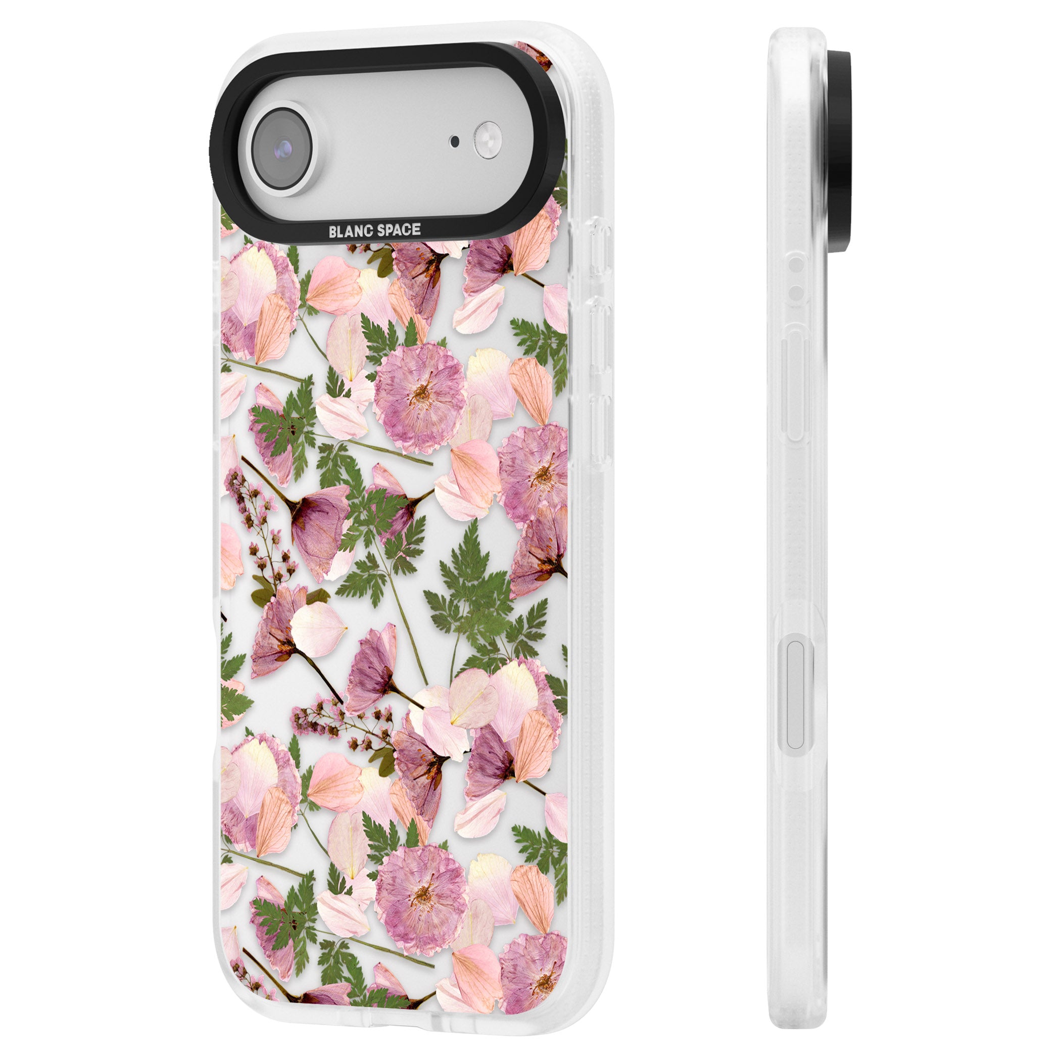 Pink Floral Appreciation iPhone 17 Air Impact Air Clear Phone Case Side Profile