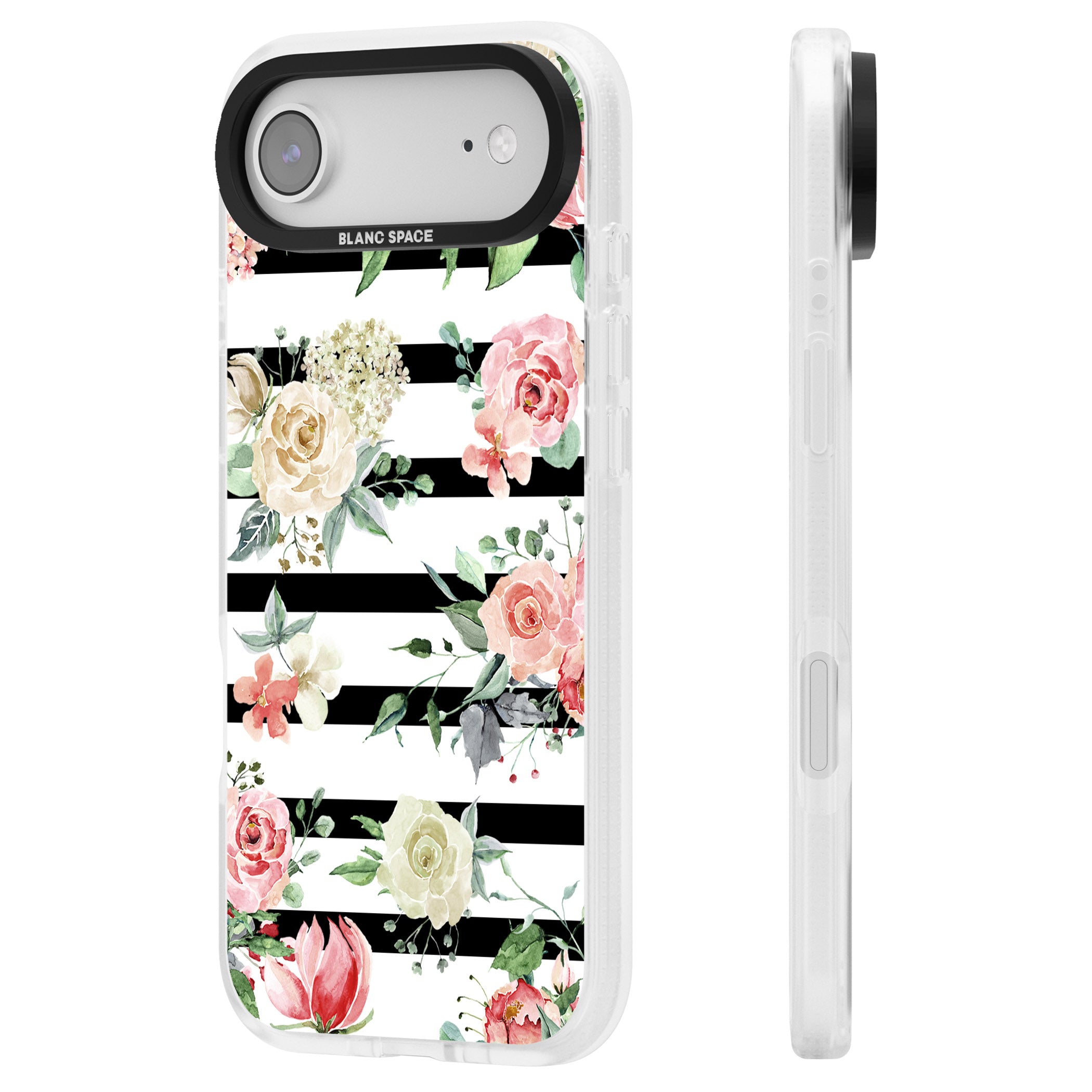 Floral Stripes iPhone 17 Air Impact Air Clear Phone Case Side Profile