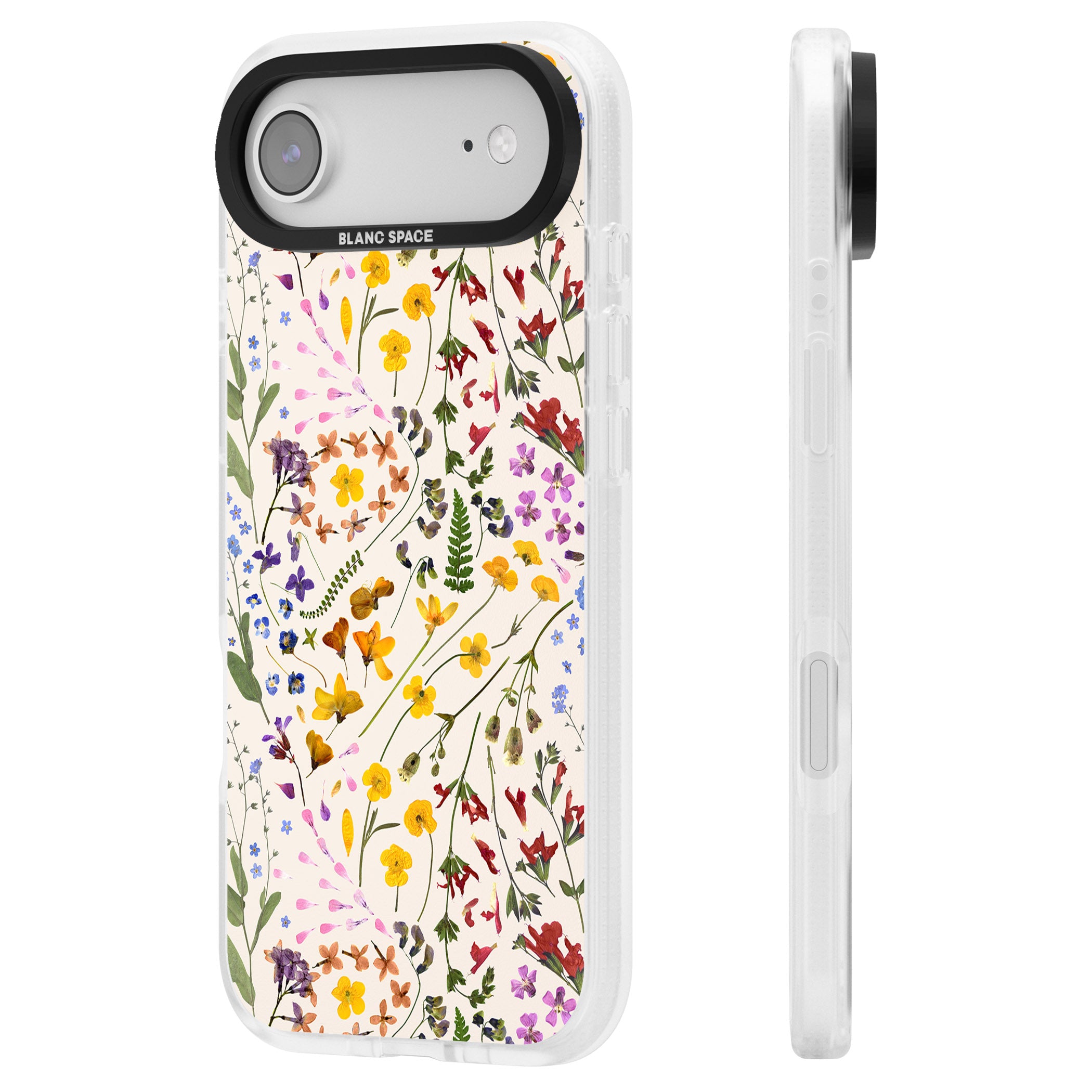 Wildflower Bouquet Cream iPhone 17 Air Impact Air Clear Phone Case Side Profile