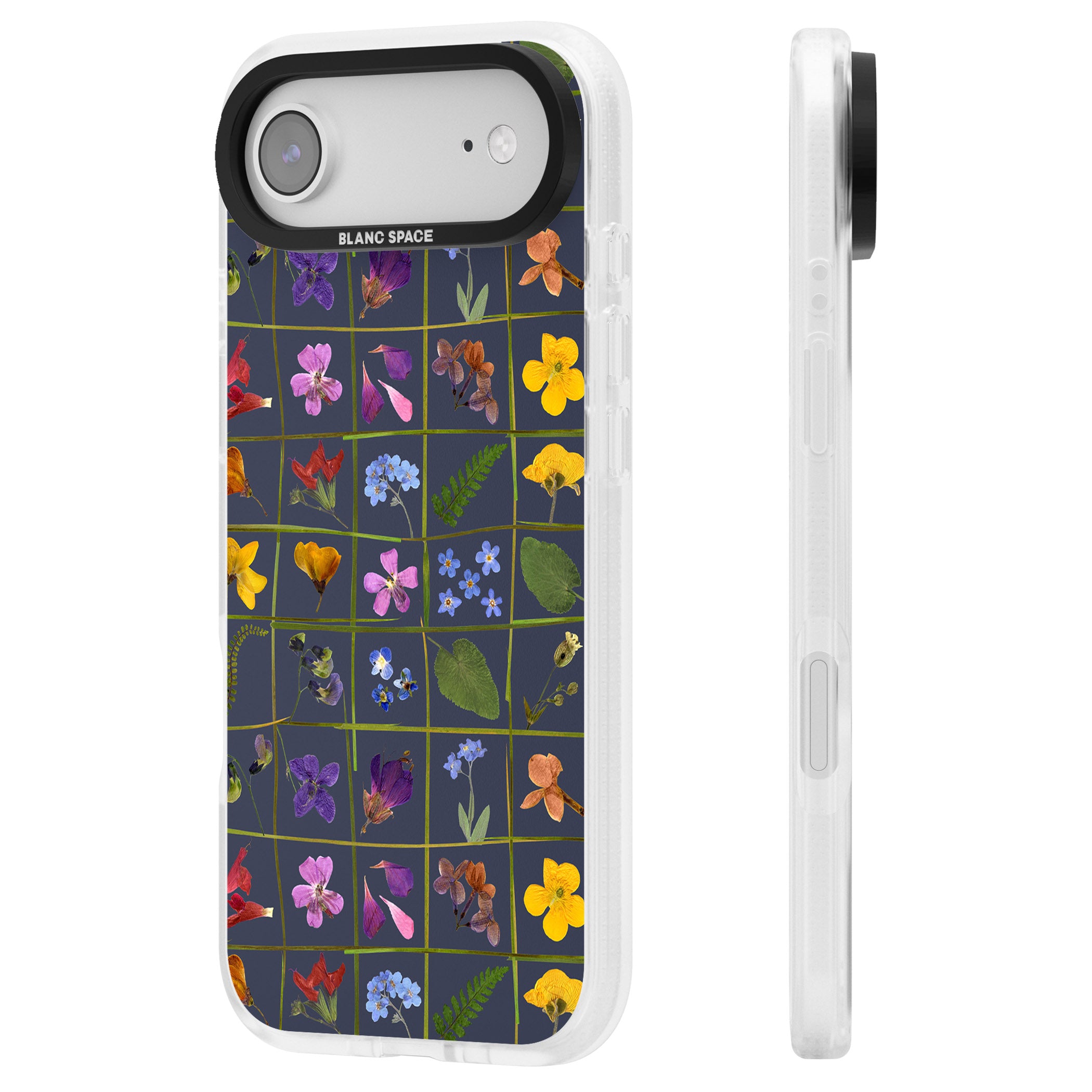 Wildflower Grid iPhone 17 Air Impact Air Clear Phone Case Side Profile