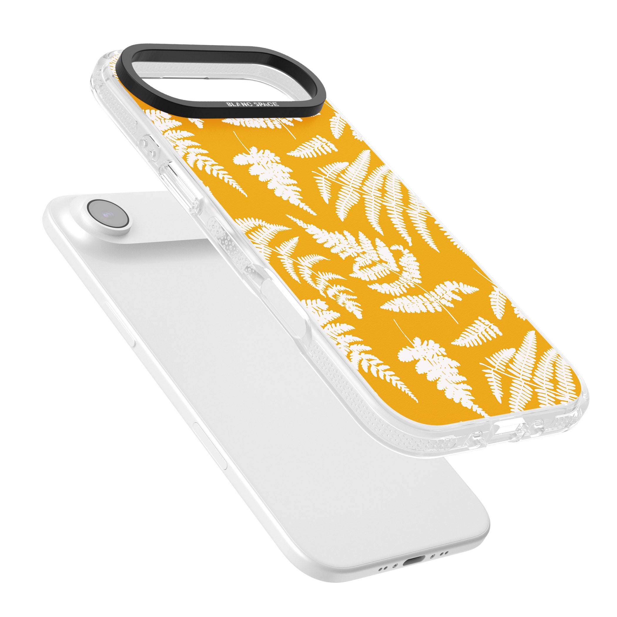 Fern Pattern On Yellow iPhone 17 Air Impact Air Clear Phone Case Colours