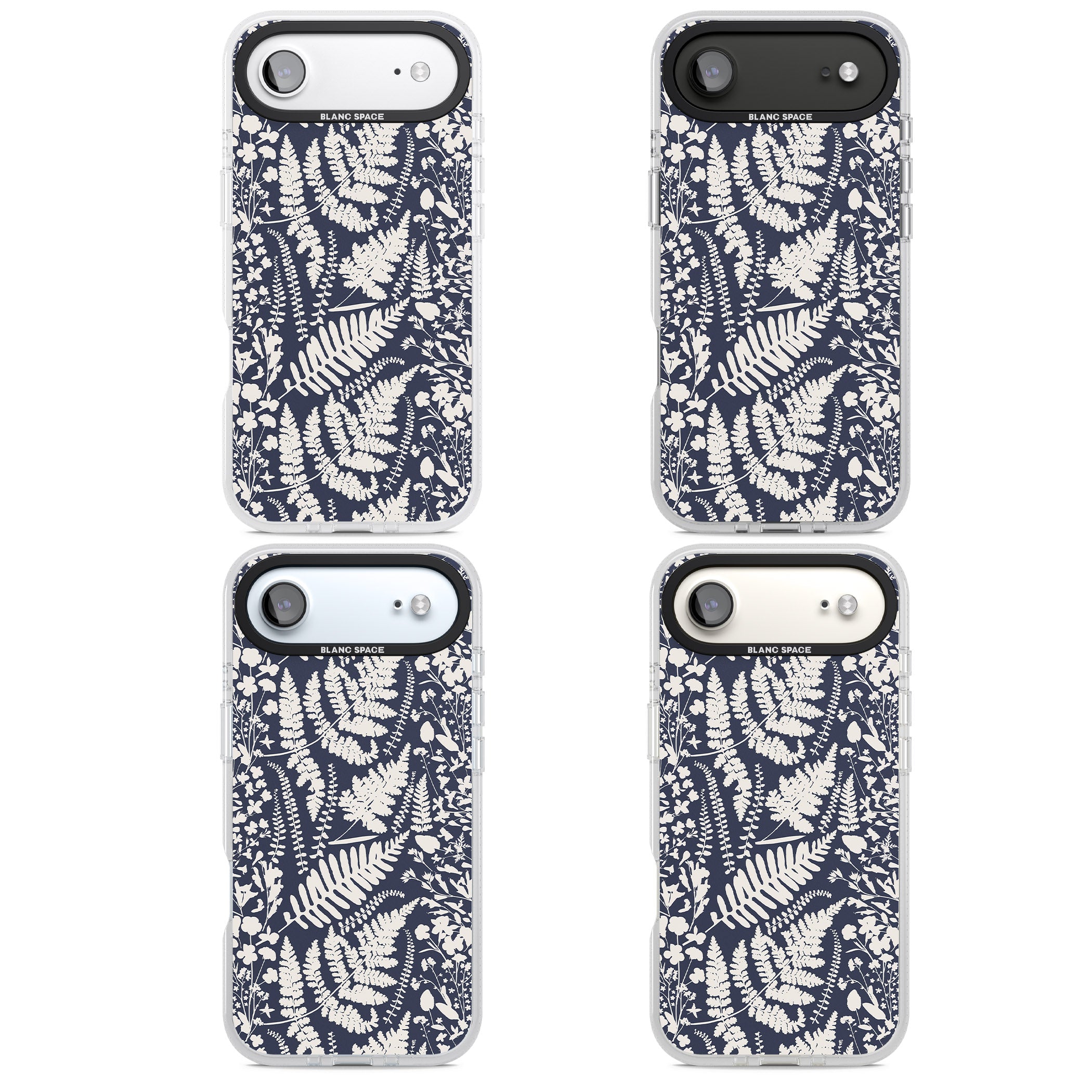 Wildflowers & Ferns On Navy iPhone 17 Air Impact Air Clear Phone Case APT Impact Protection
