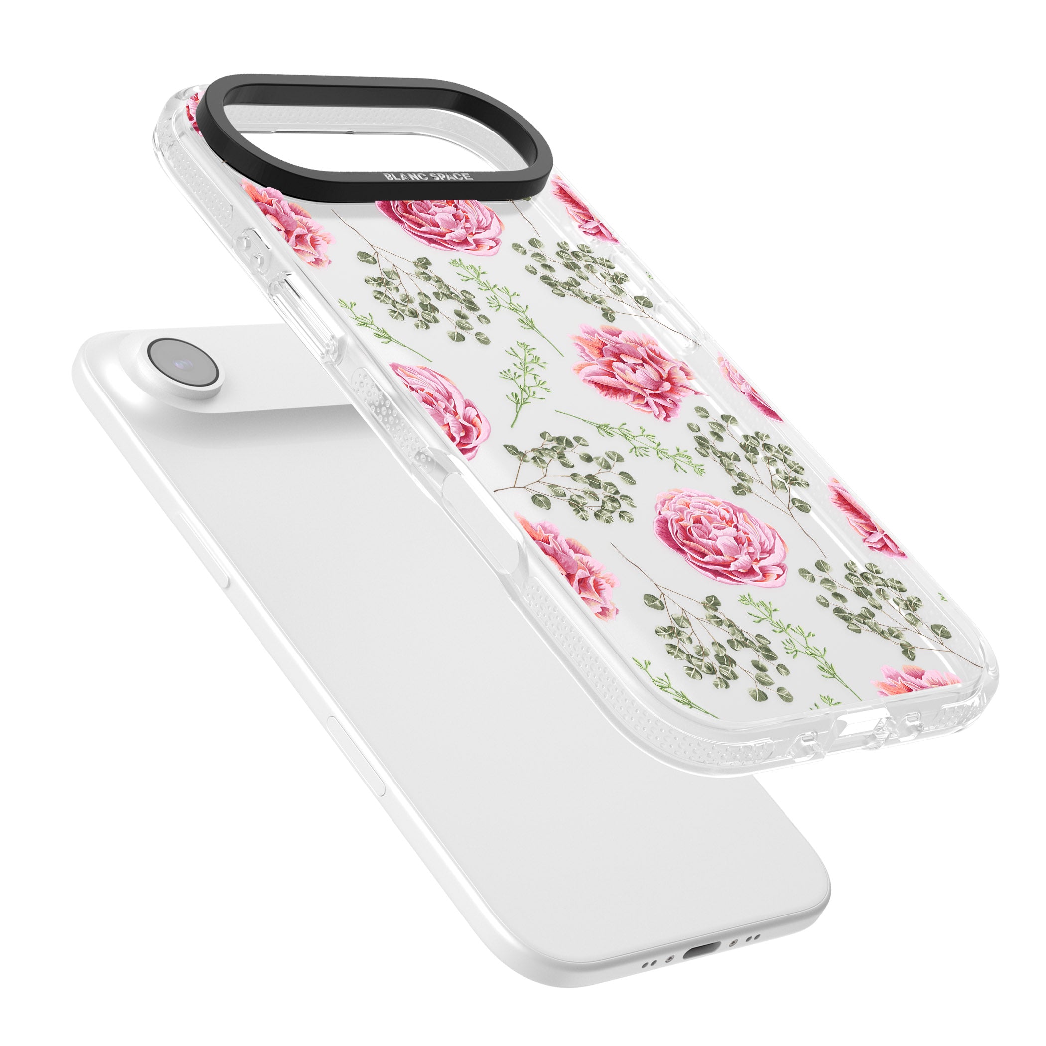 Roses & Eucalyptus Floral iPhone 17 Air Impact Air Clear Phone Case Colours
