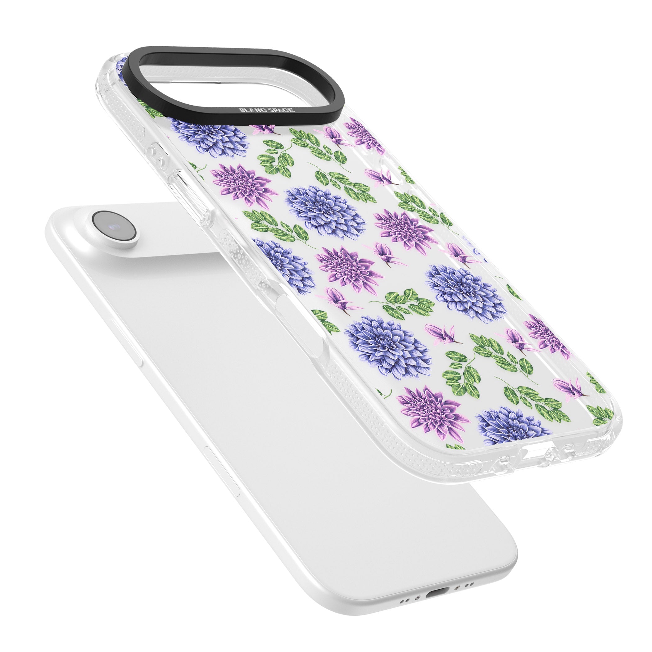 Purple Dahlias Floral iPhone 17 Air Impact Air Clear Phone Case Colours