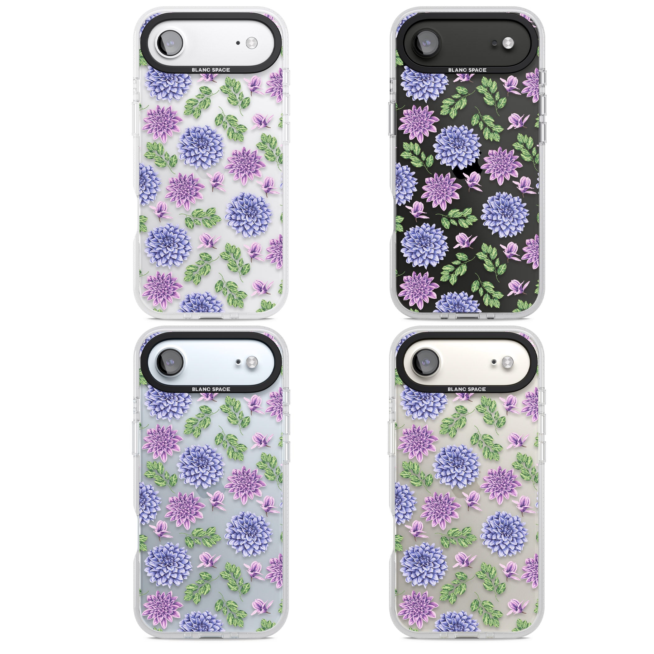 Purple Dahlias Floral iPhone 17 Air Impact Air Clear Phone Case APT Impact Protection