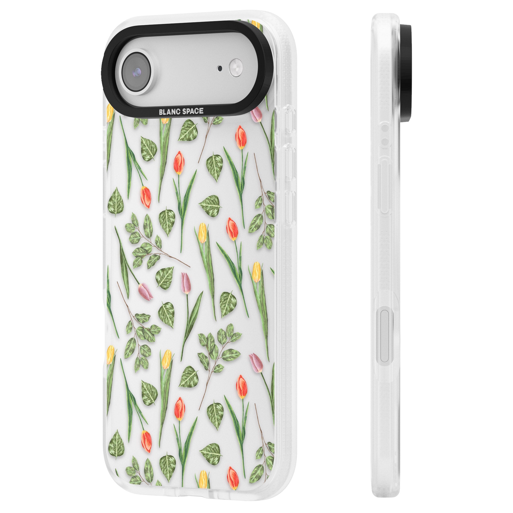 Spring Tulips Floral iPhone 17 Air Impact Air Clear Phone Case Side Profile