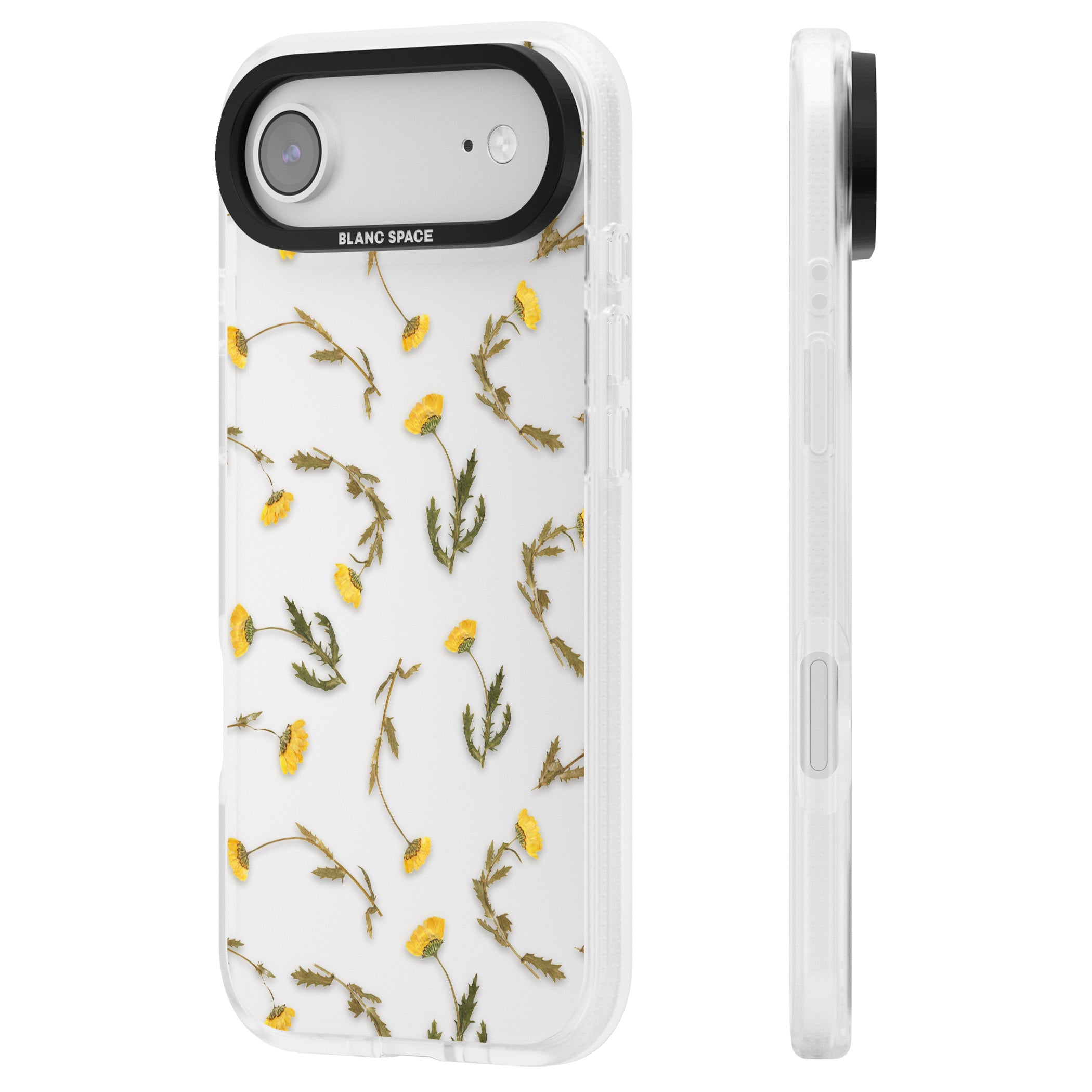 Wildflower Yellow iPhone 17 Air Impact Air Clear Phone Case Side Profile