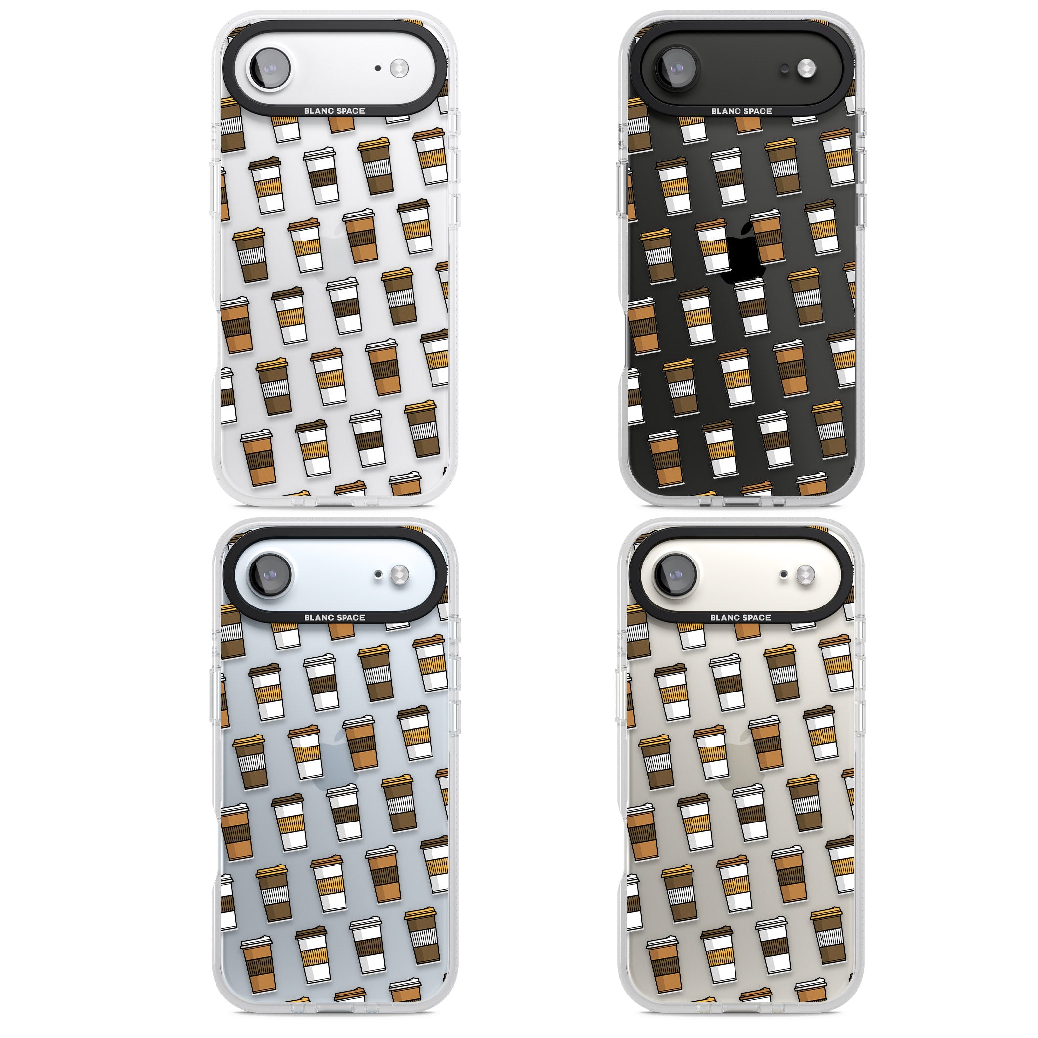 Coffee Cup Pattern iPhone 17 Air Impact Air Clear Phone Case APT Impact Protection