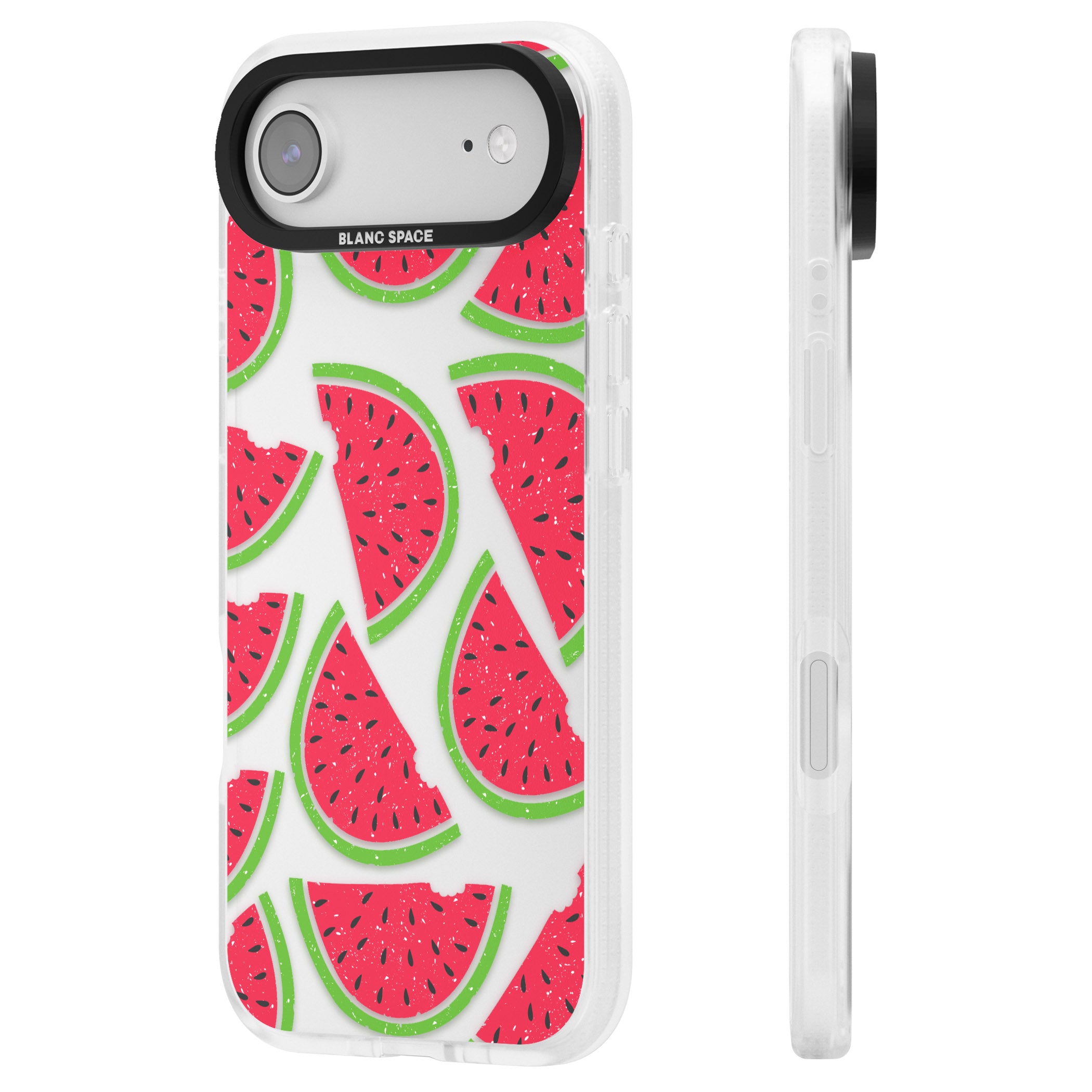 Watermelon Pattern iPhone 17 Air Impact Air Clear Phone Case Side Profile