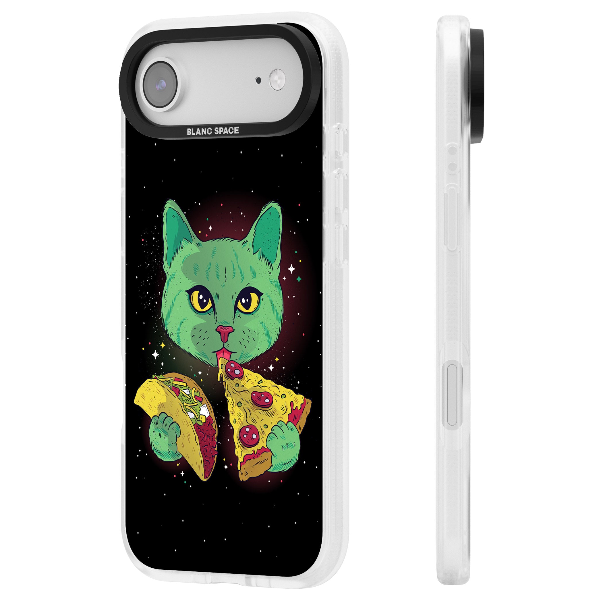 Pizza Purr iPhone 17 Air Impact Air Clear Phone Case Side Profile