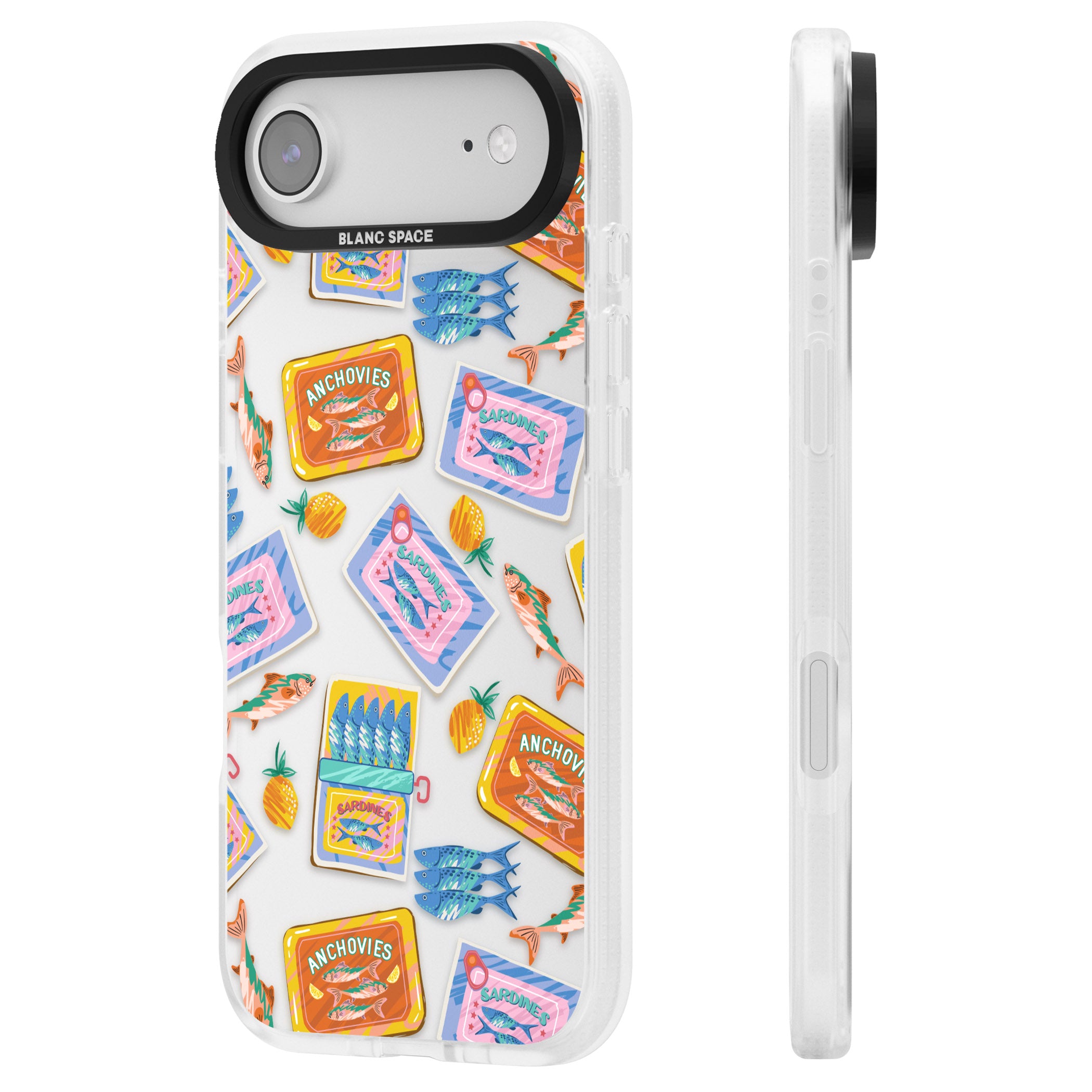 Sardines & Anchovies iPhone 17 Air Impact Air Clear Phone Case Side Profile