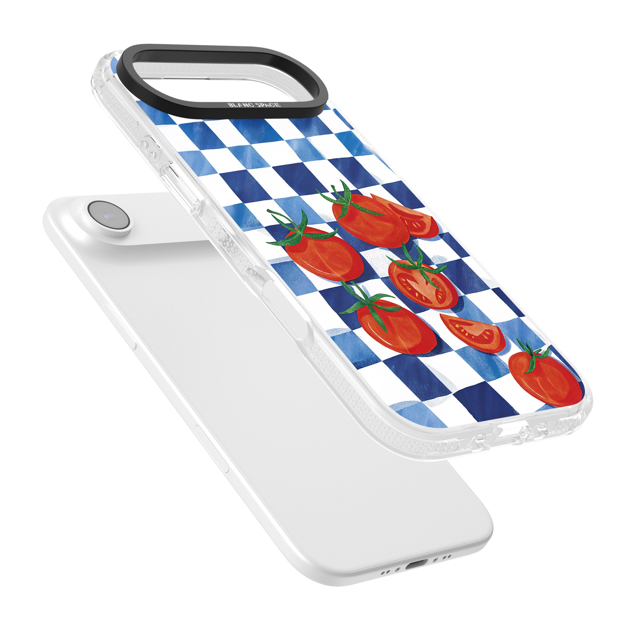 Blue Picnic Blanket & Tomatoes iPhone 17 Air Impact Air Clear Phone Case Colours