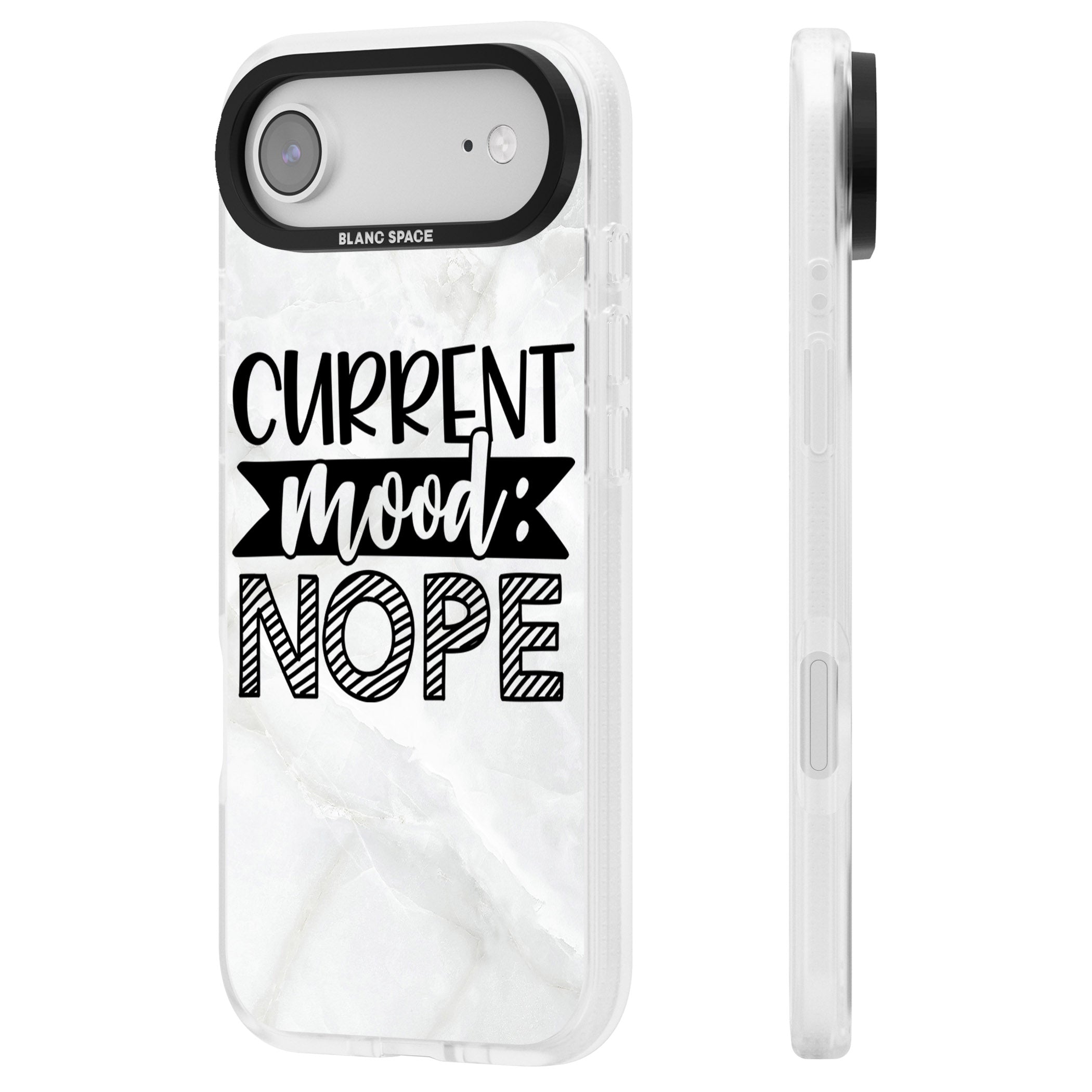 Current Mood Nope iPhone 17 Air Impact Air Clear Phone Case Side Profile
