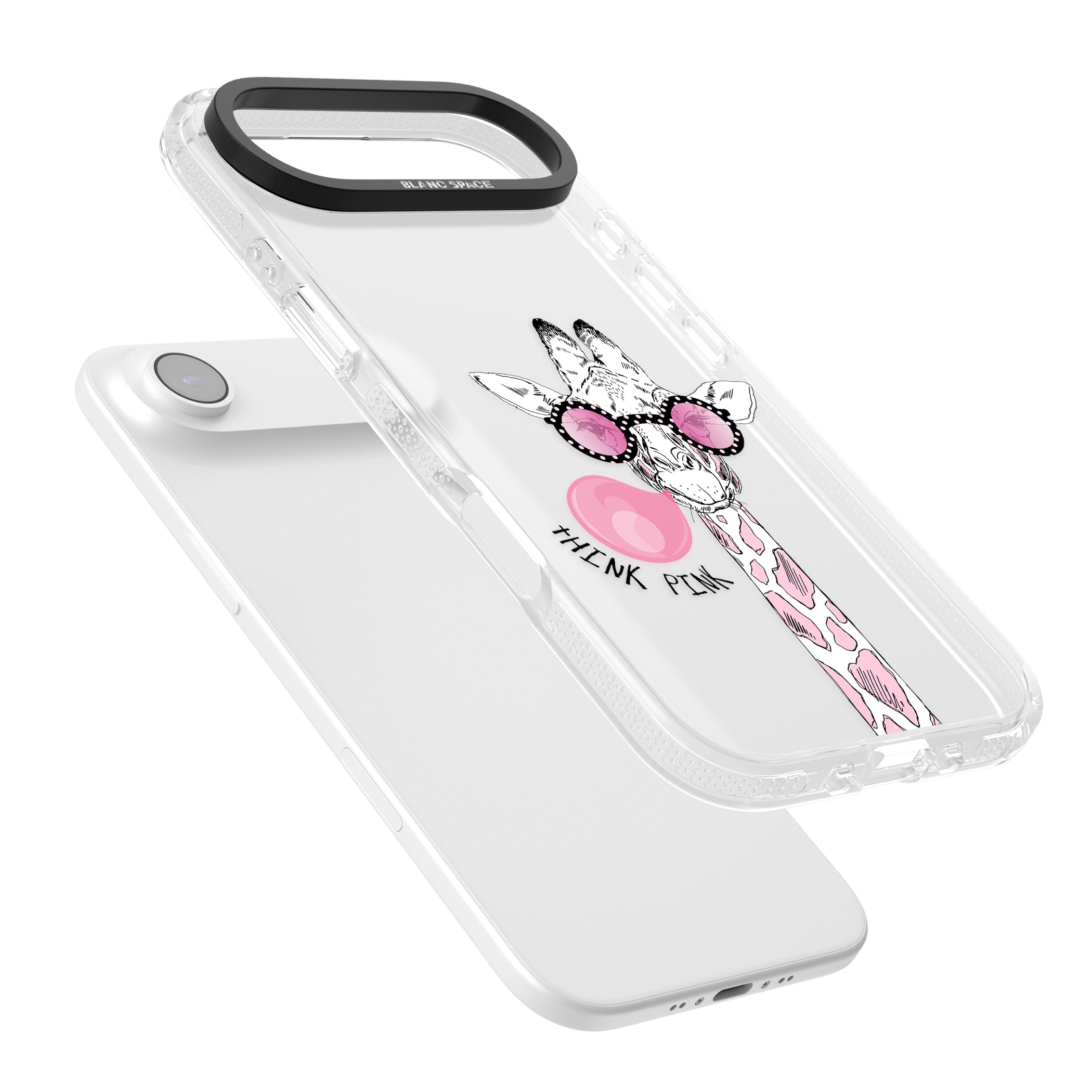 Think Pink Giraffe iPhone 17 Air Impact Air Clear Phone Case Colours