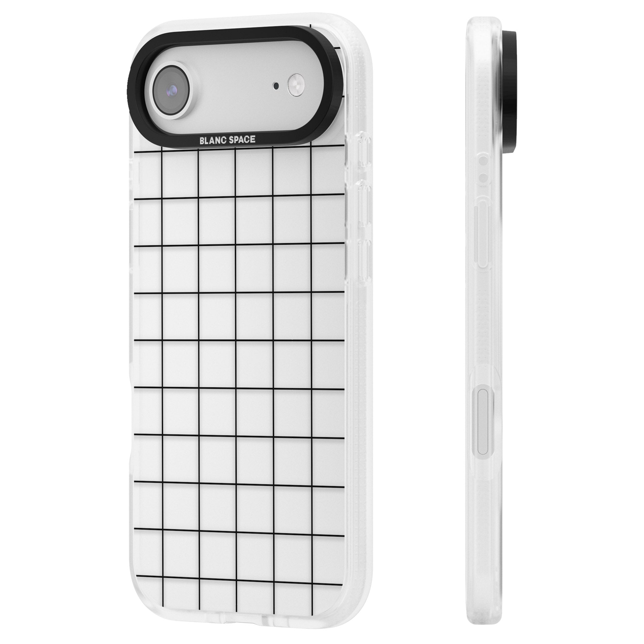 Simplistic Large Grid iPhone 17 Air Impact Air Clear Phone Case Side Profile