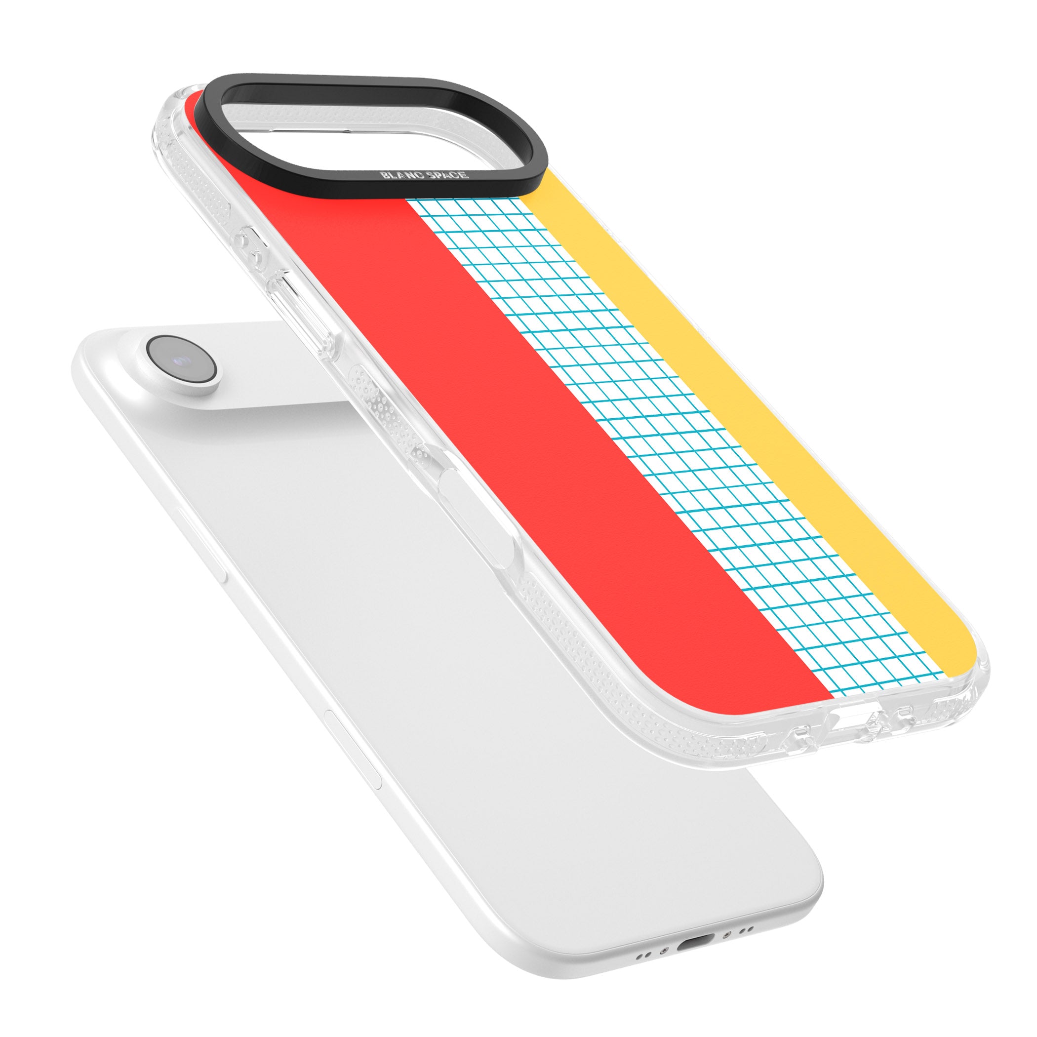 Abstract Grid Red, Blue, Yellow iPhone 17 Air Impact Air Clear Phone Case Colours