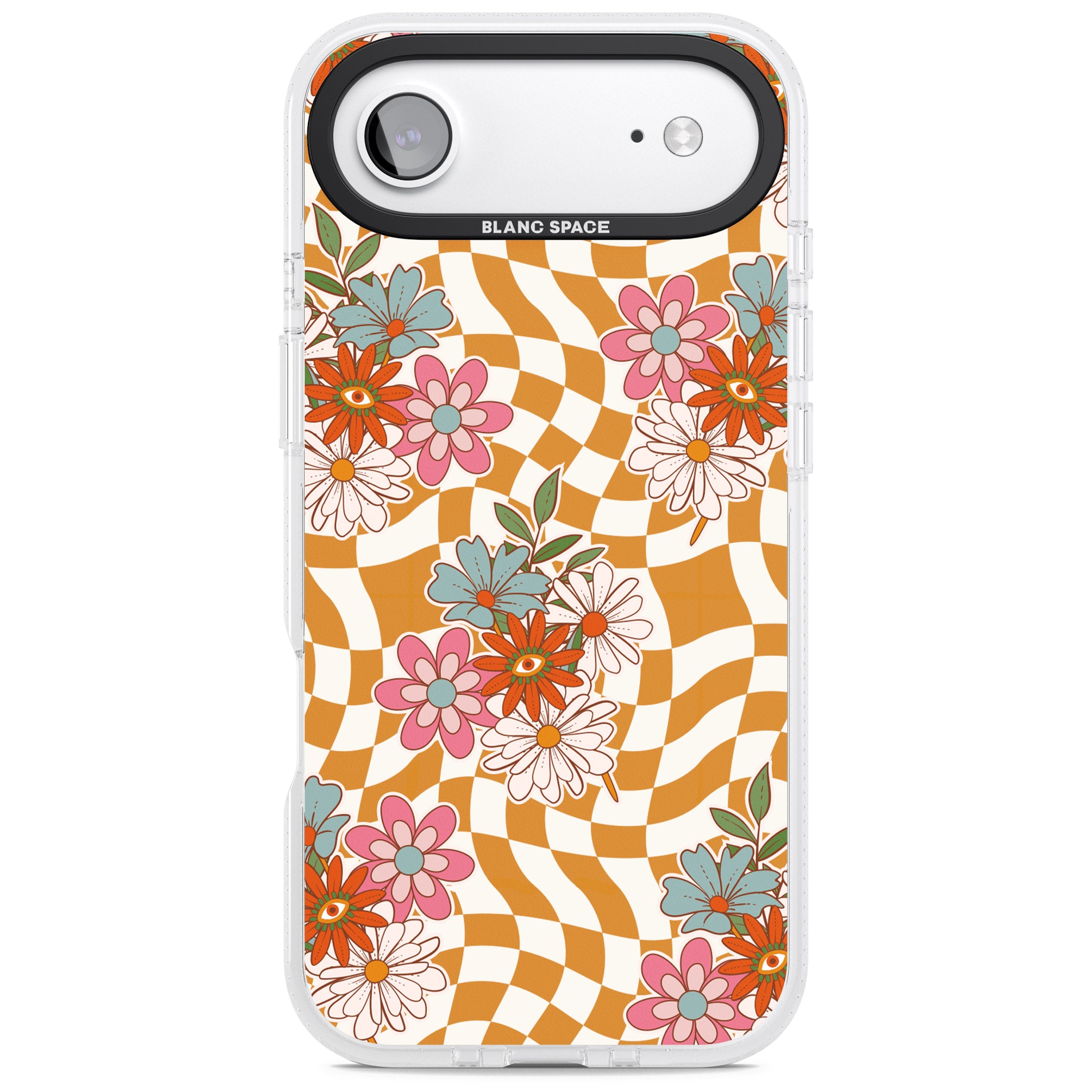 Wavy Checked Bloom iPhone 17 Air Impact Air Clear Phone Case