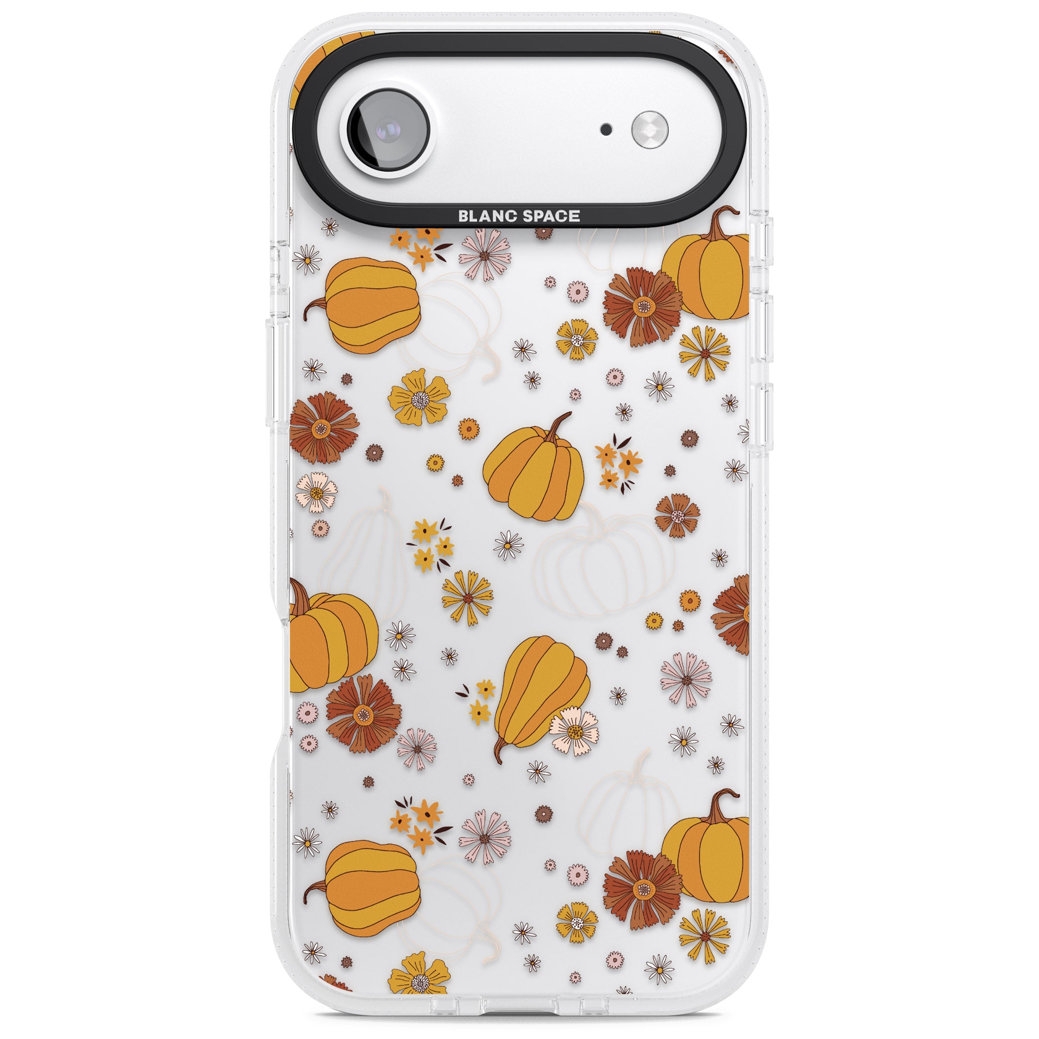Halloween Pumpkins And Flowers iPhone 17 Air Impact Air Clear Phone Case