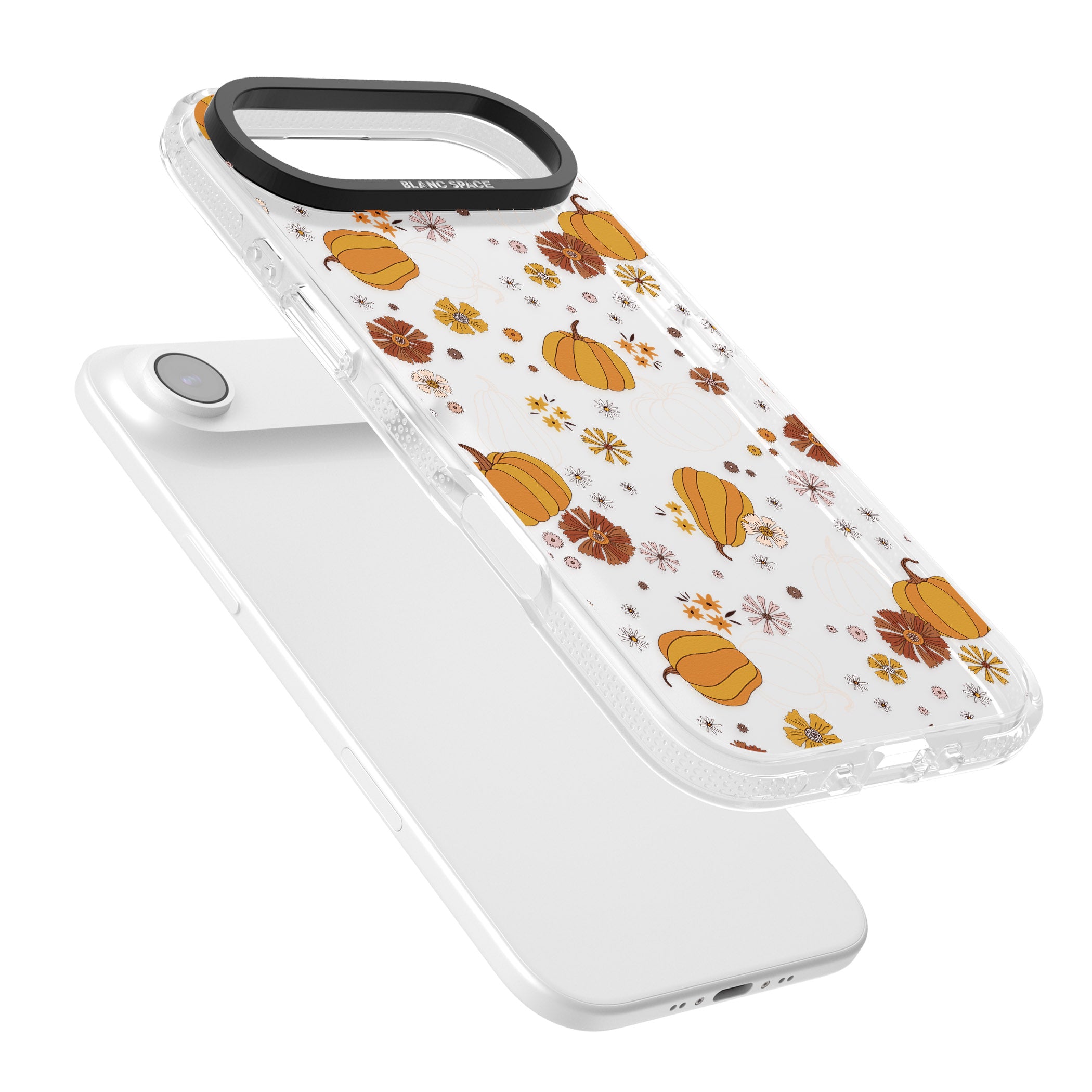Halloween Pumpkins And Flowers iPhone 17 Air Impact Air Clear Phone Case Colours