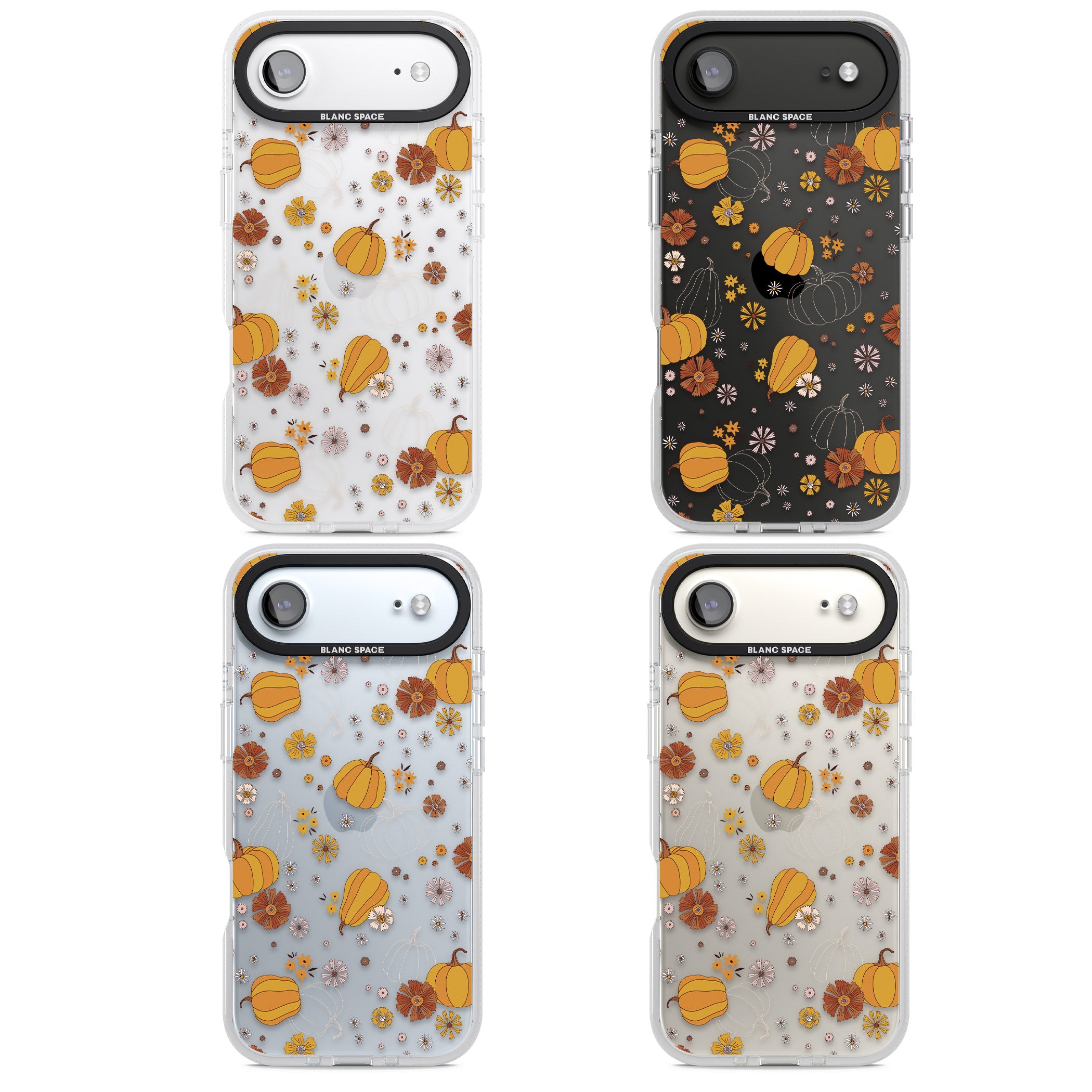 Halloween Pumpkins And Flowers iPhone 17 Air Impact Air Clear Phone Case APT Impact Protection
