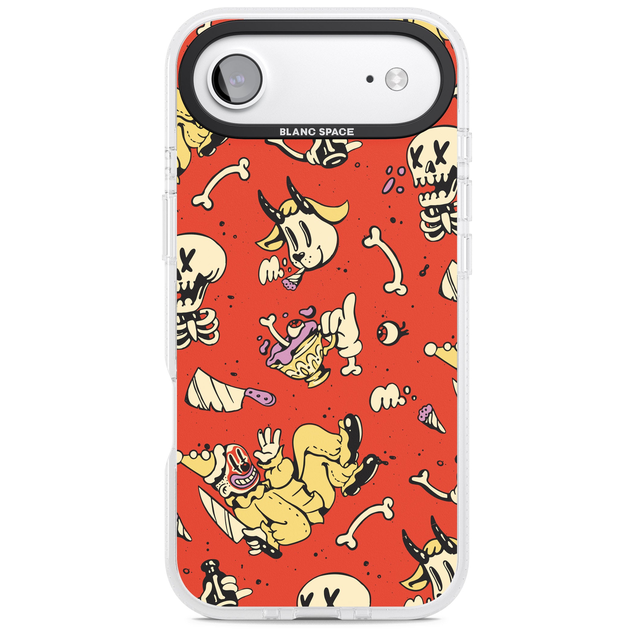 Red Retro Halloween Pattern iPhone 17 Air Impact Air Clear Phone Case