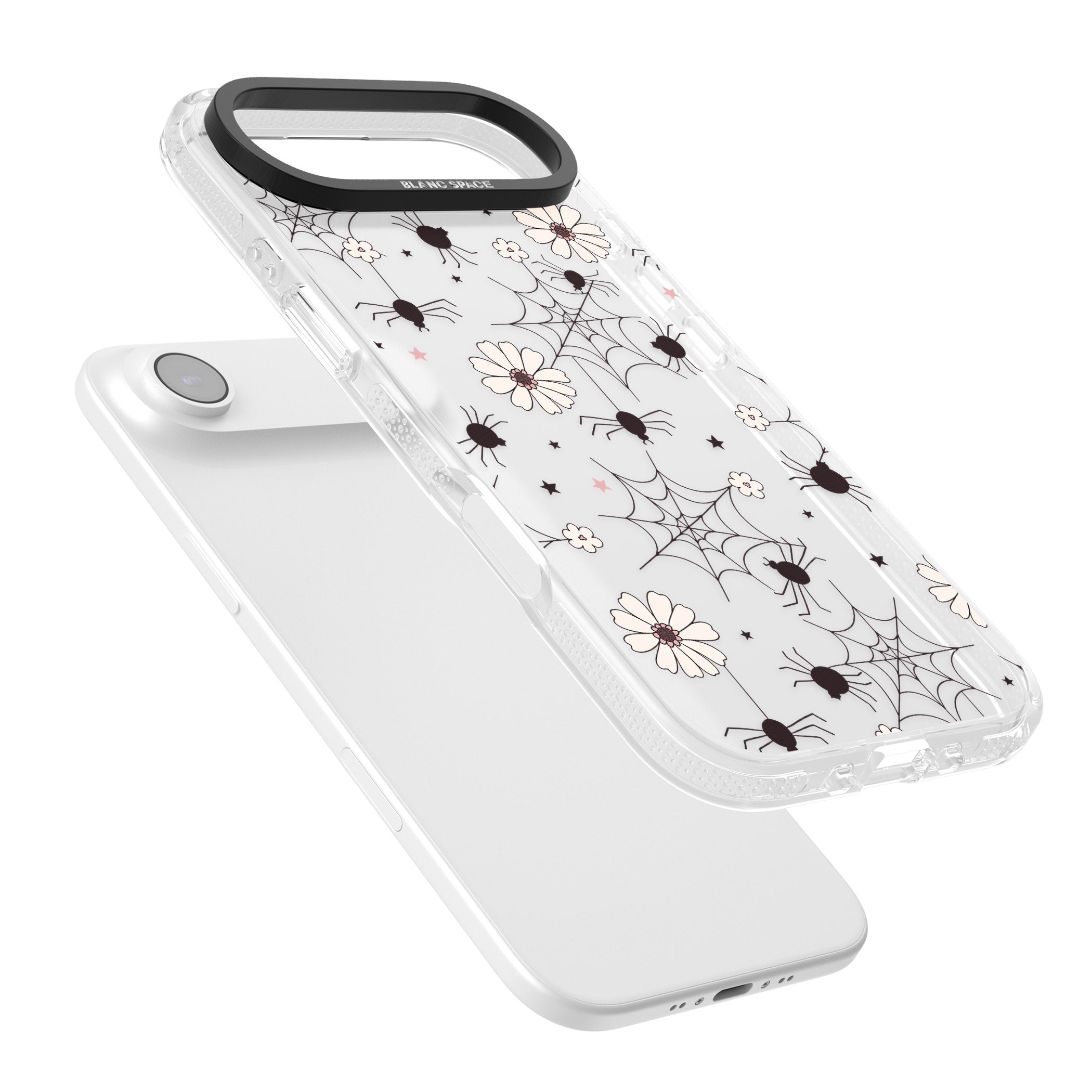 Spiders And Flowers Pattern iPhone 17 Air Impact Air Clear Phone Case Colours