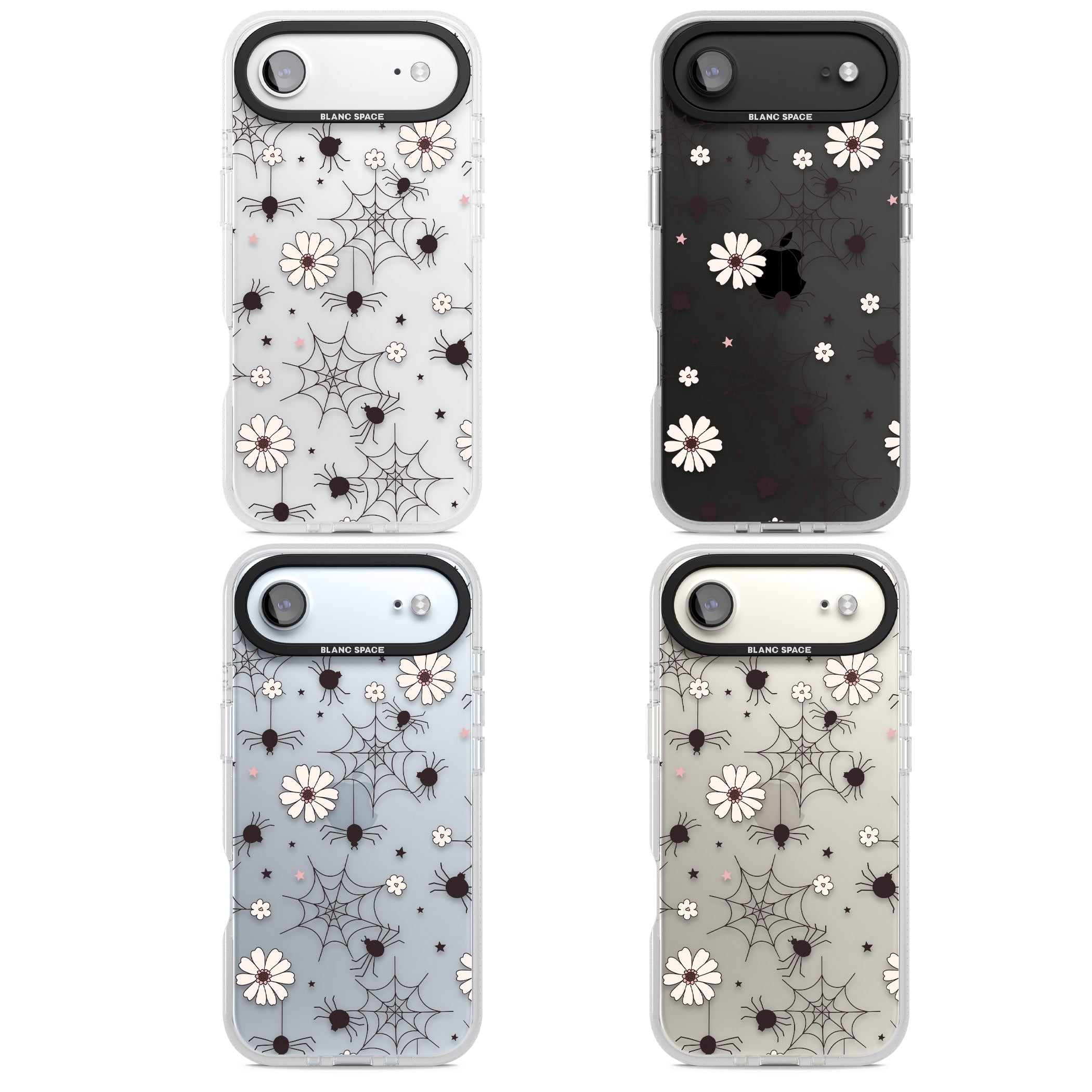 Spiders And Flowers Pattern iPhone 17 Air Impact Air Clear Phone Case APT Impact Protection