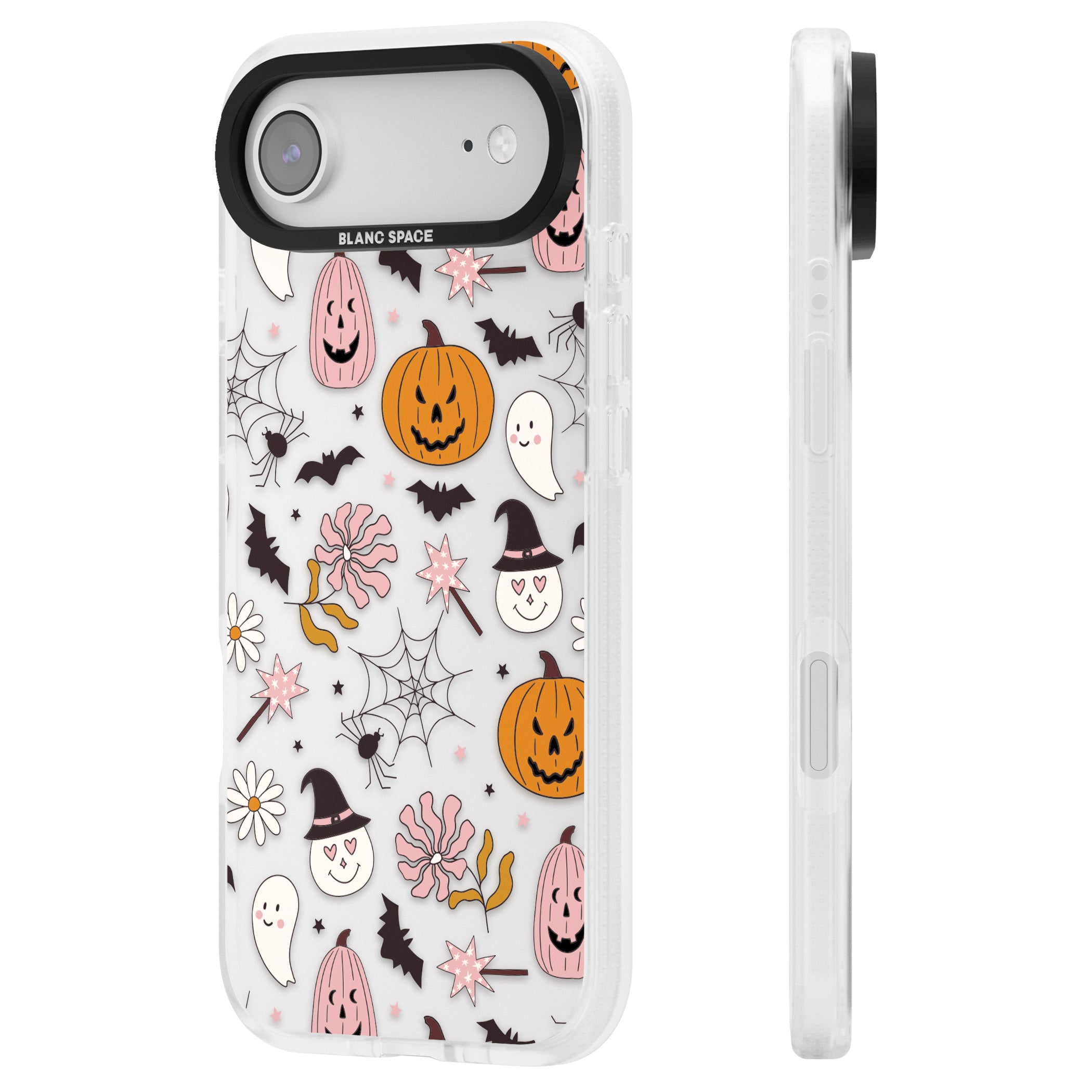 Spooky Mix iPhone 17 Air Impact Air Clear Phone Case Side Profile