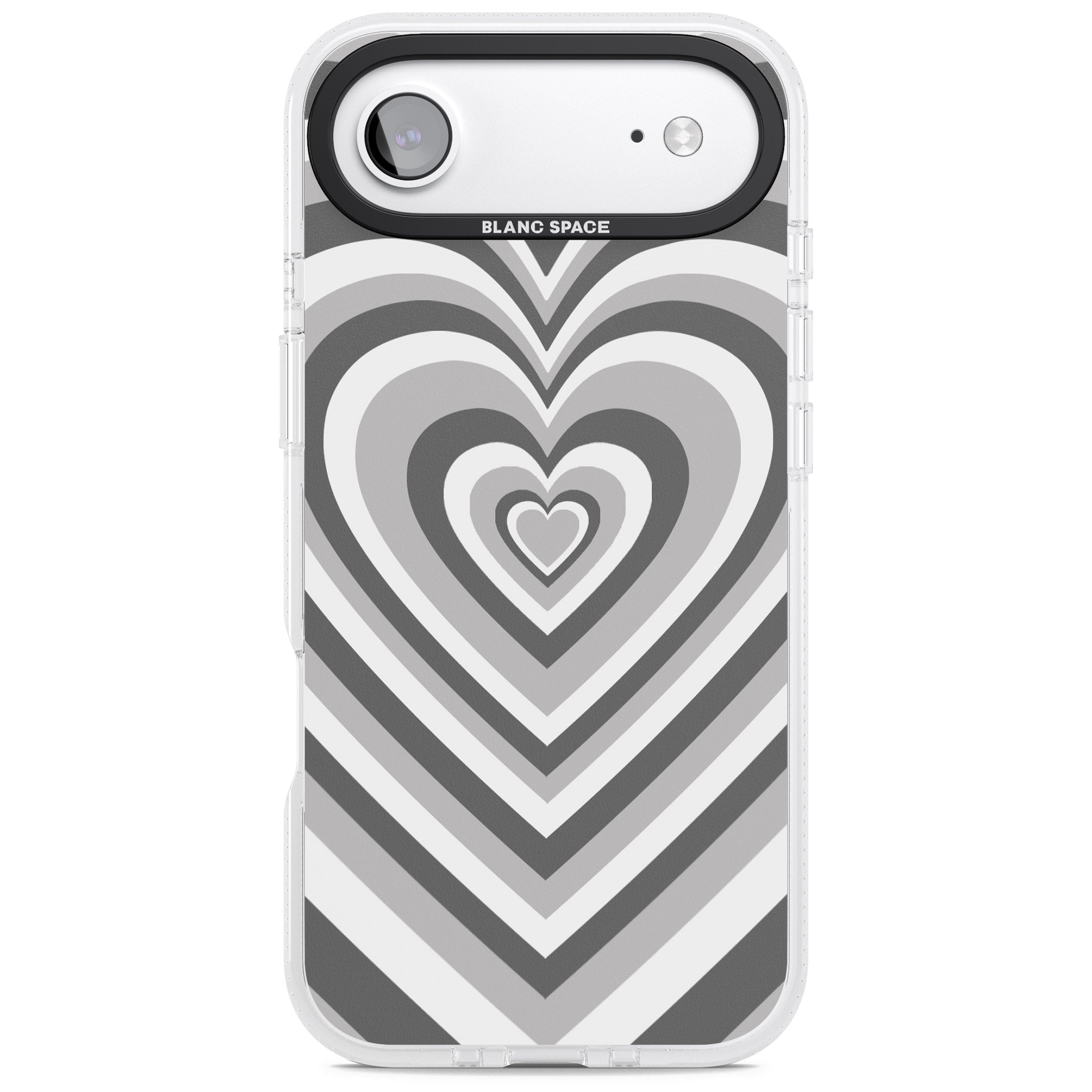 Monochrome Heart Illusion iPhone 17 Air Impact Air Clear Phone Case