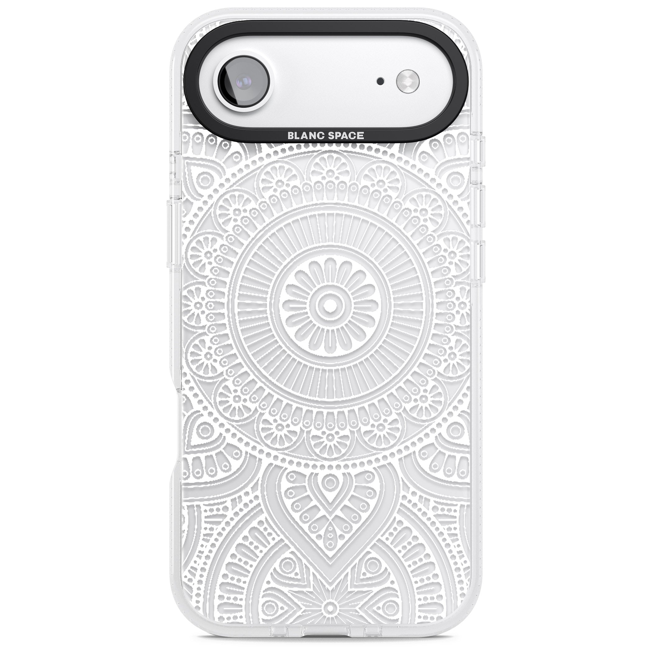 White Henna Flower Wheel iPhone 17 Air Impact Air Clear Phone Case