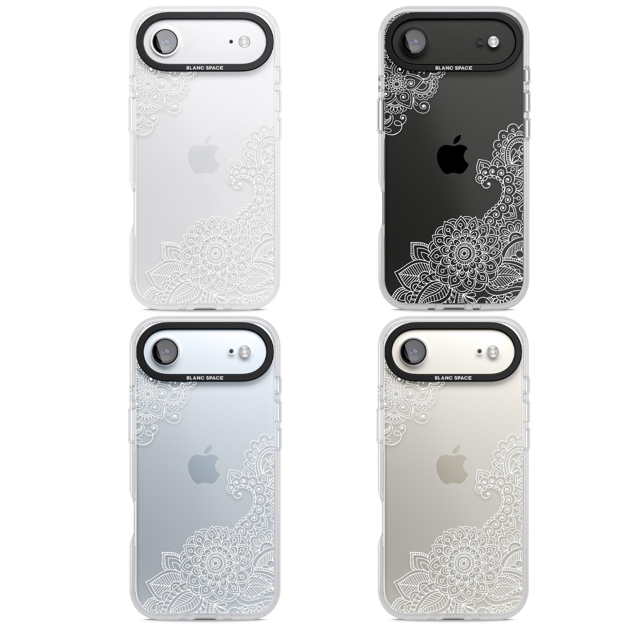 White Henna Botanicals iPhone 17 Air Impact Air Clear Phone Case APT Impact Protection