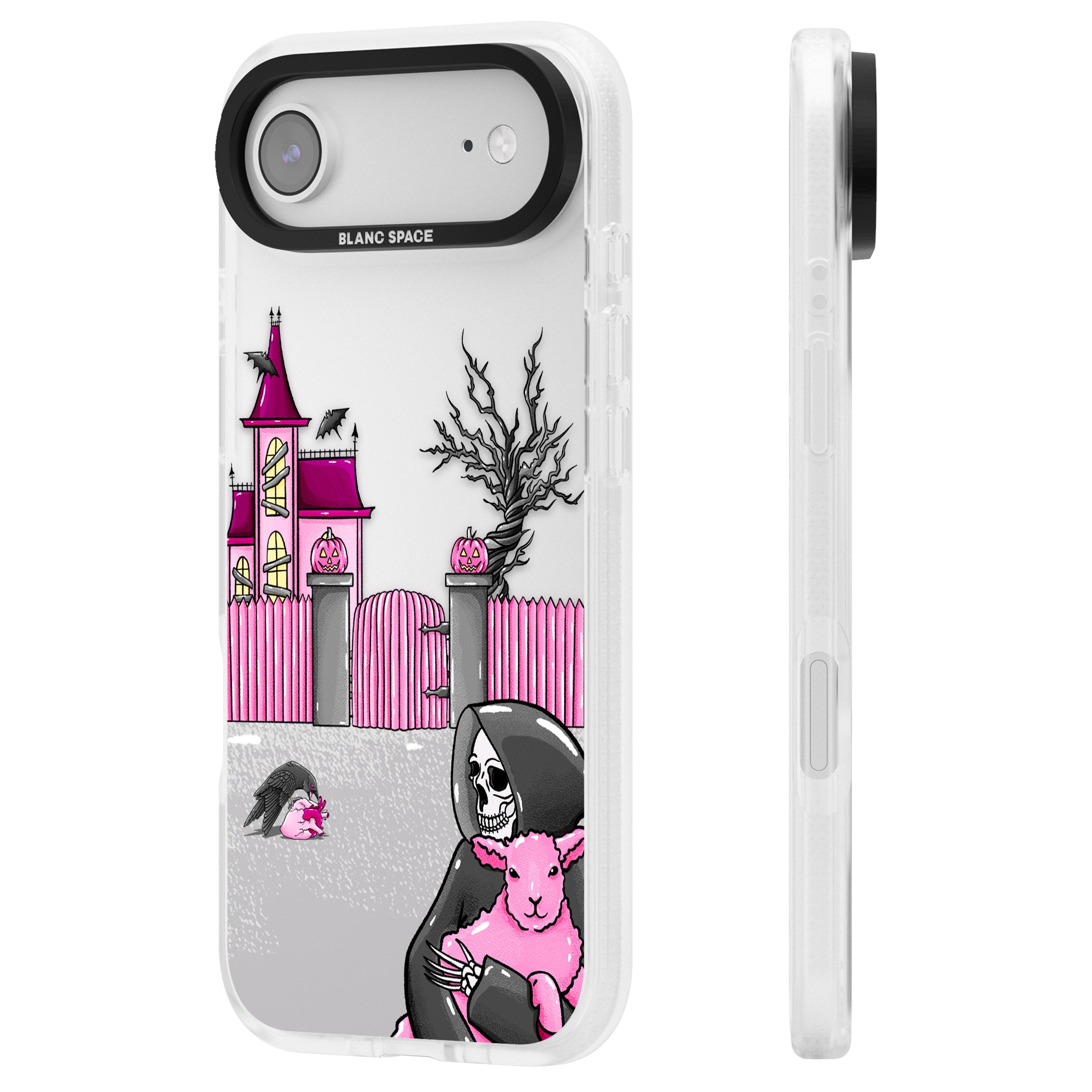 Left With My Heart iPhone 17 Air Impact Air Clear Phone Case Side Profile